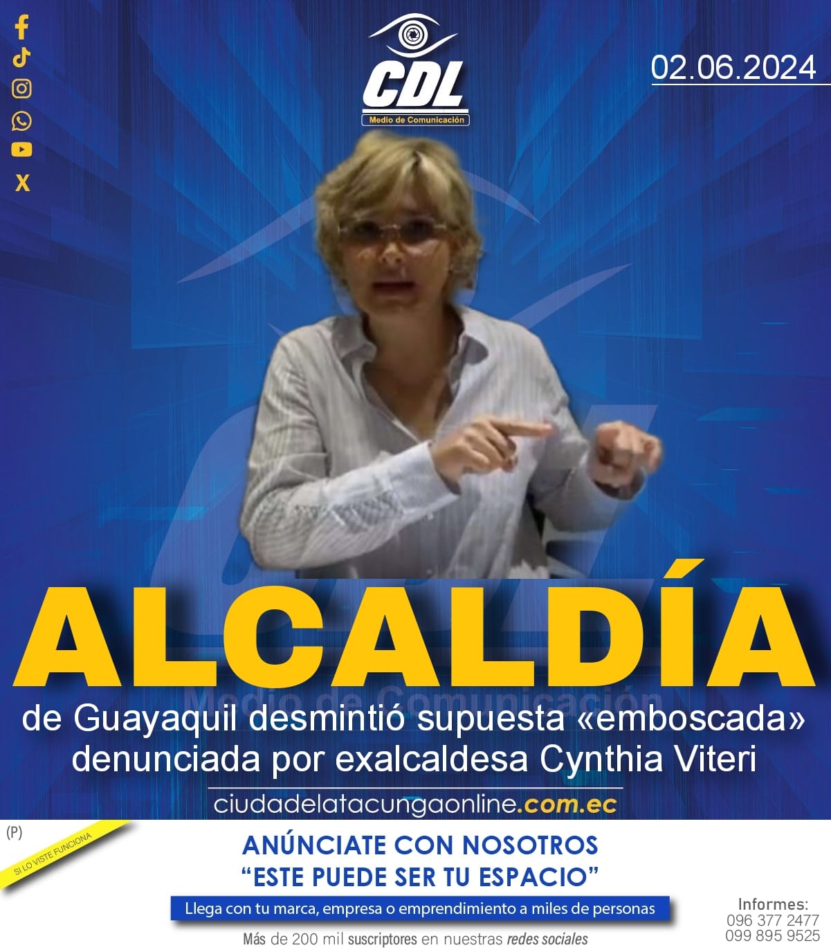 Alcaldía de Guayaquil desmintió supuesta «emboscada» denunciada por exalcaldesa Cynthia Viteri