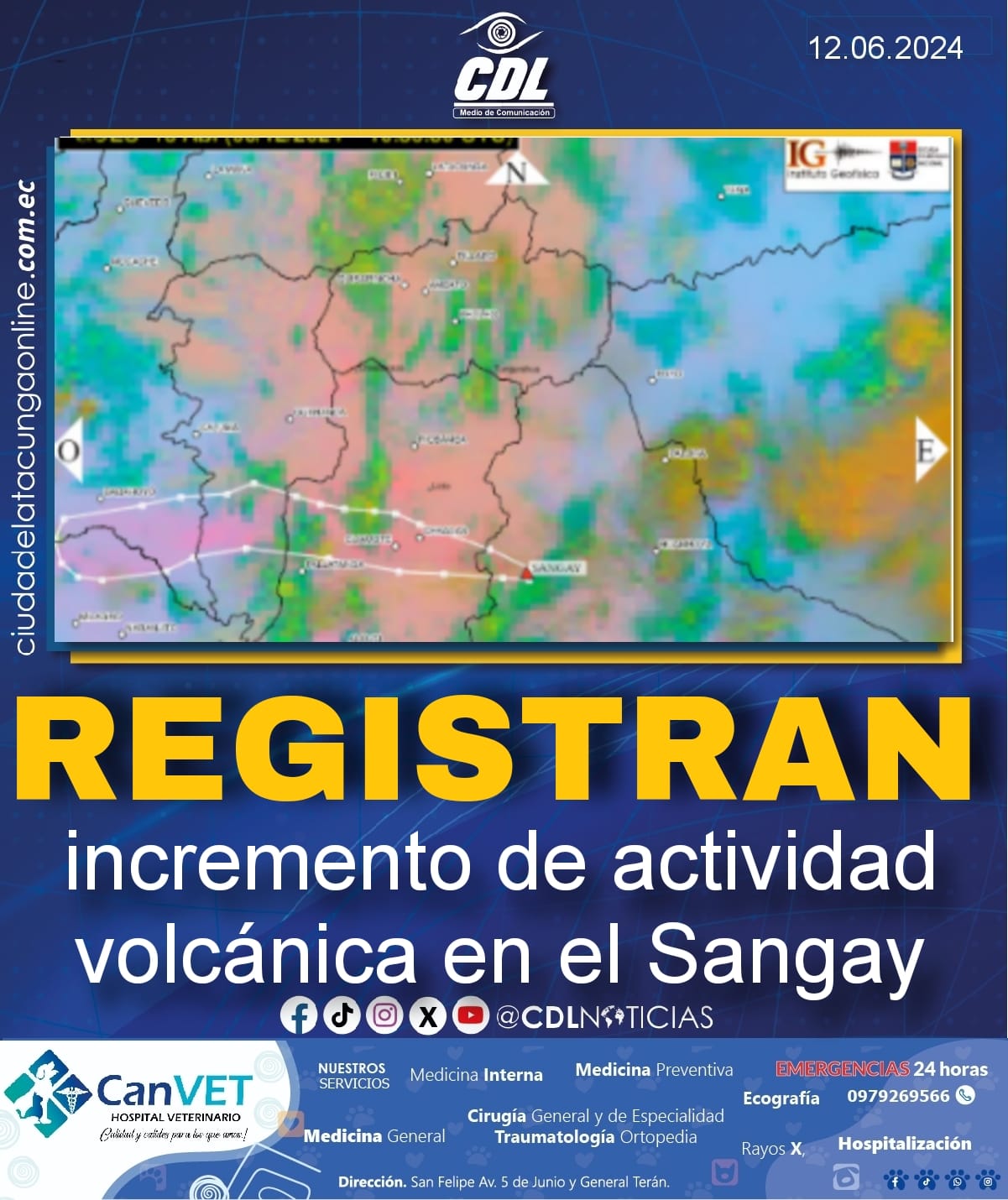 Registran incremento de actividad volcánica en el Sangay