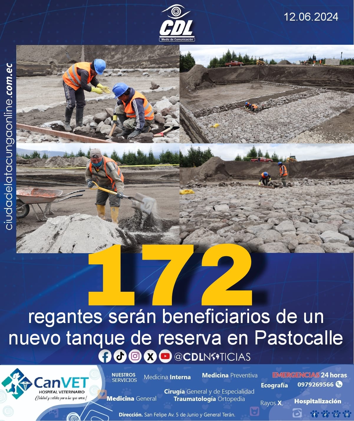 172 regantes serán beneficiarios de un nuevo tanque de reserva en Pastocalle