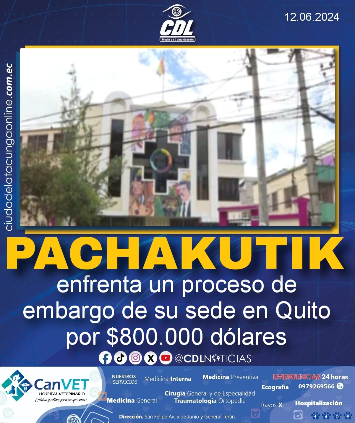 Pachakutik enfrenta un proceso de embargo de su sede en Quito