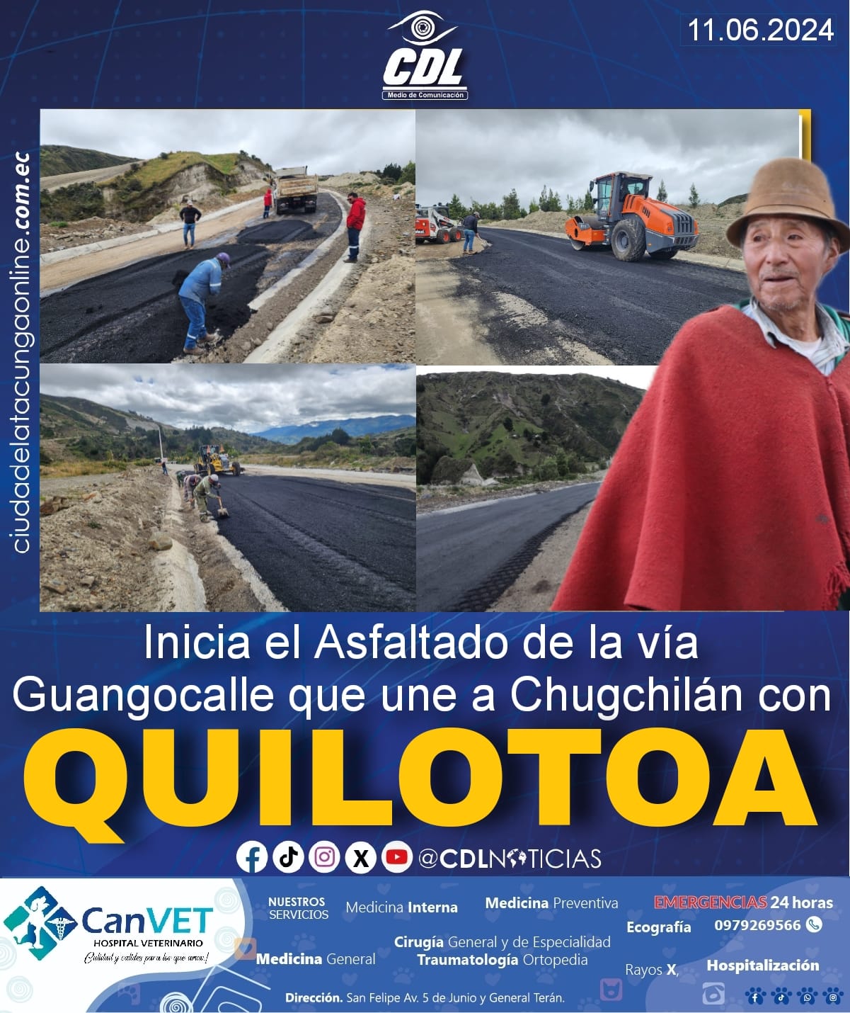 Inicia el Asfaltado de la vía Guangocalle que une a Chugchilán con Quilotoa