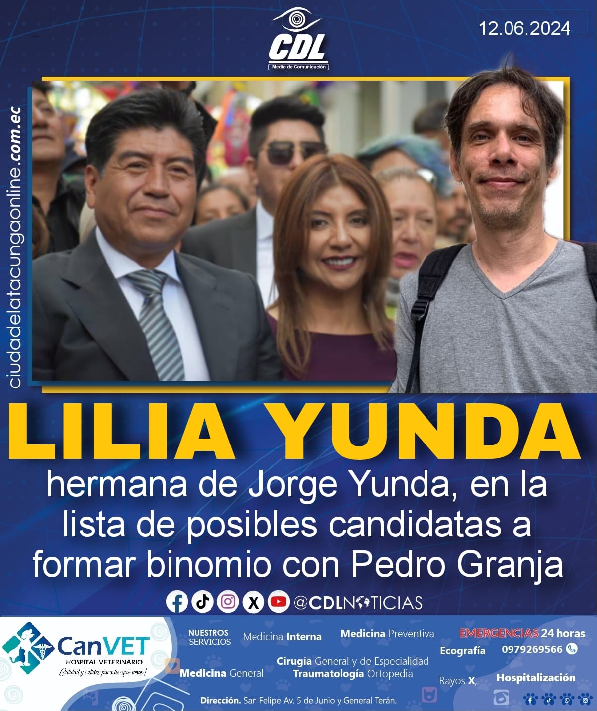 Lilia Yunda, hermana de Jorge Yunda, en la lista de posibles candidatas a formar binomio con Pedro Granja