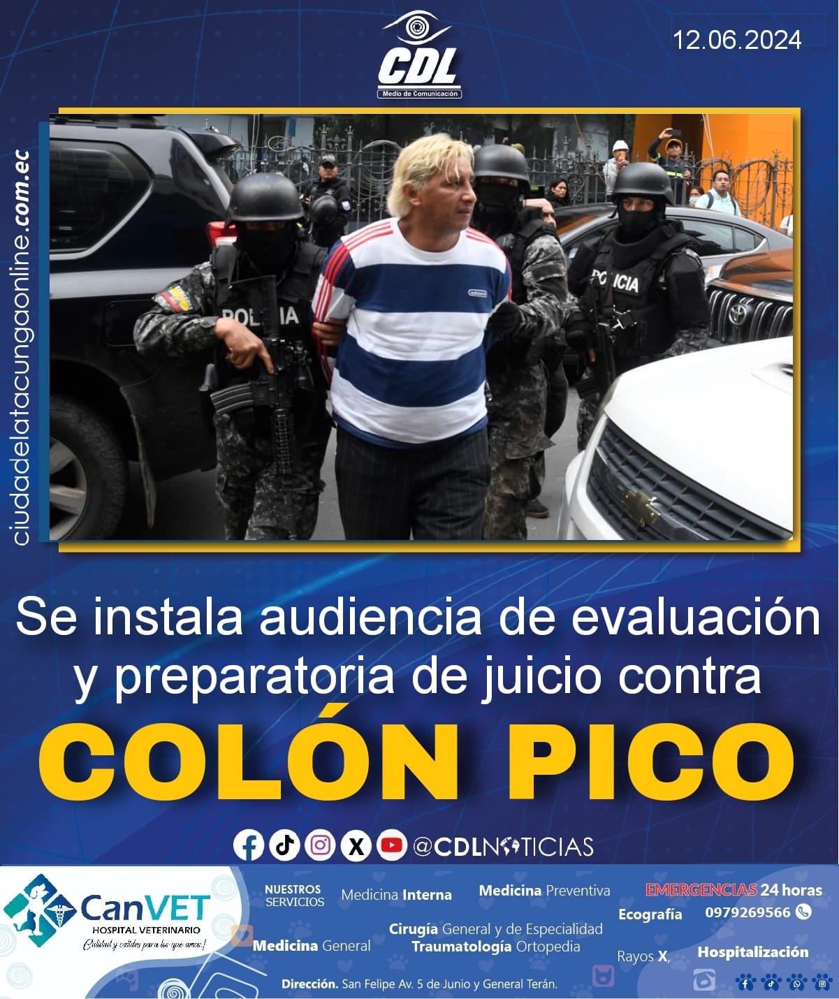 Se instala audiencia de evaluación y preparatoria de juicio contra Colón Pico