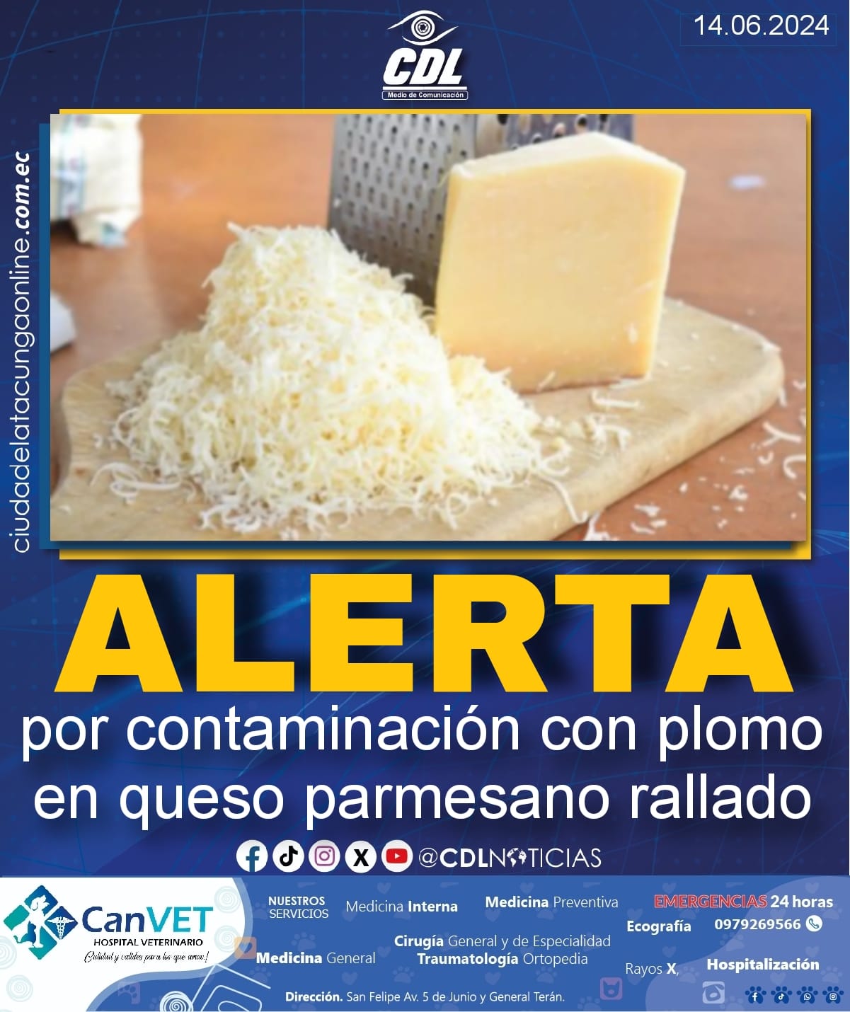 Alerta por contaminación con plomo en queso parmesano rallado