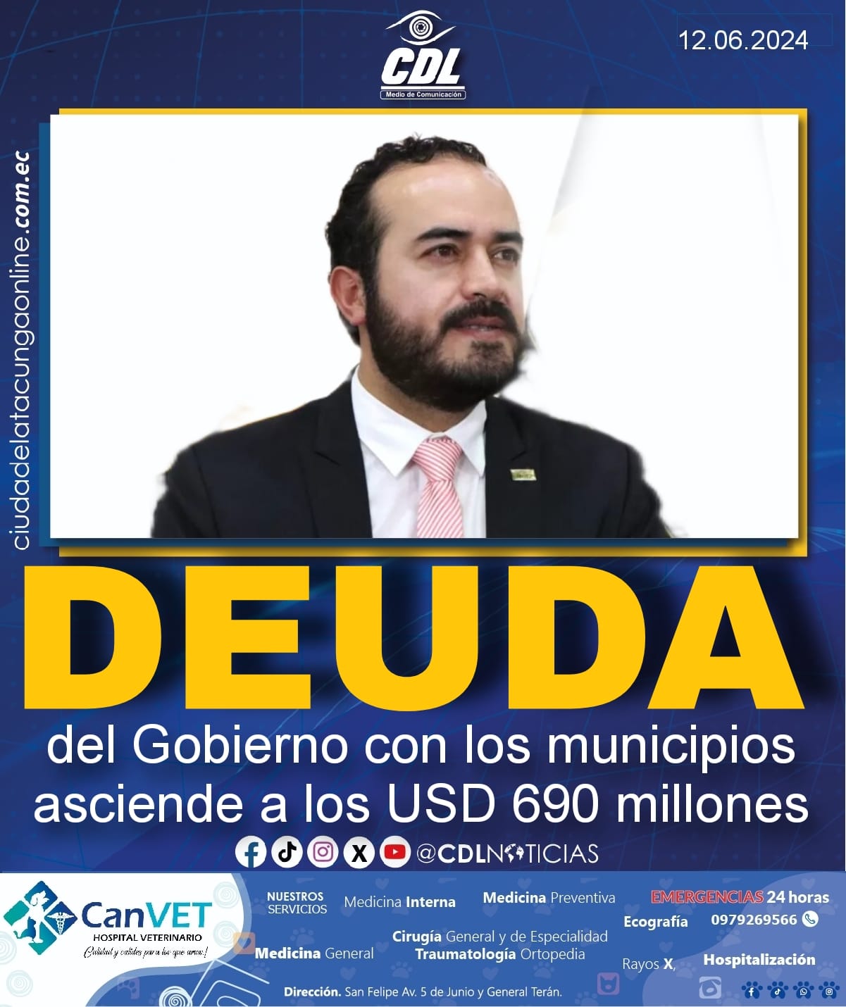 Deuda del Gobierno con los municipios asciende a los USD 690 millones