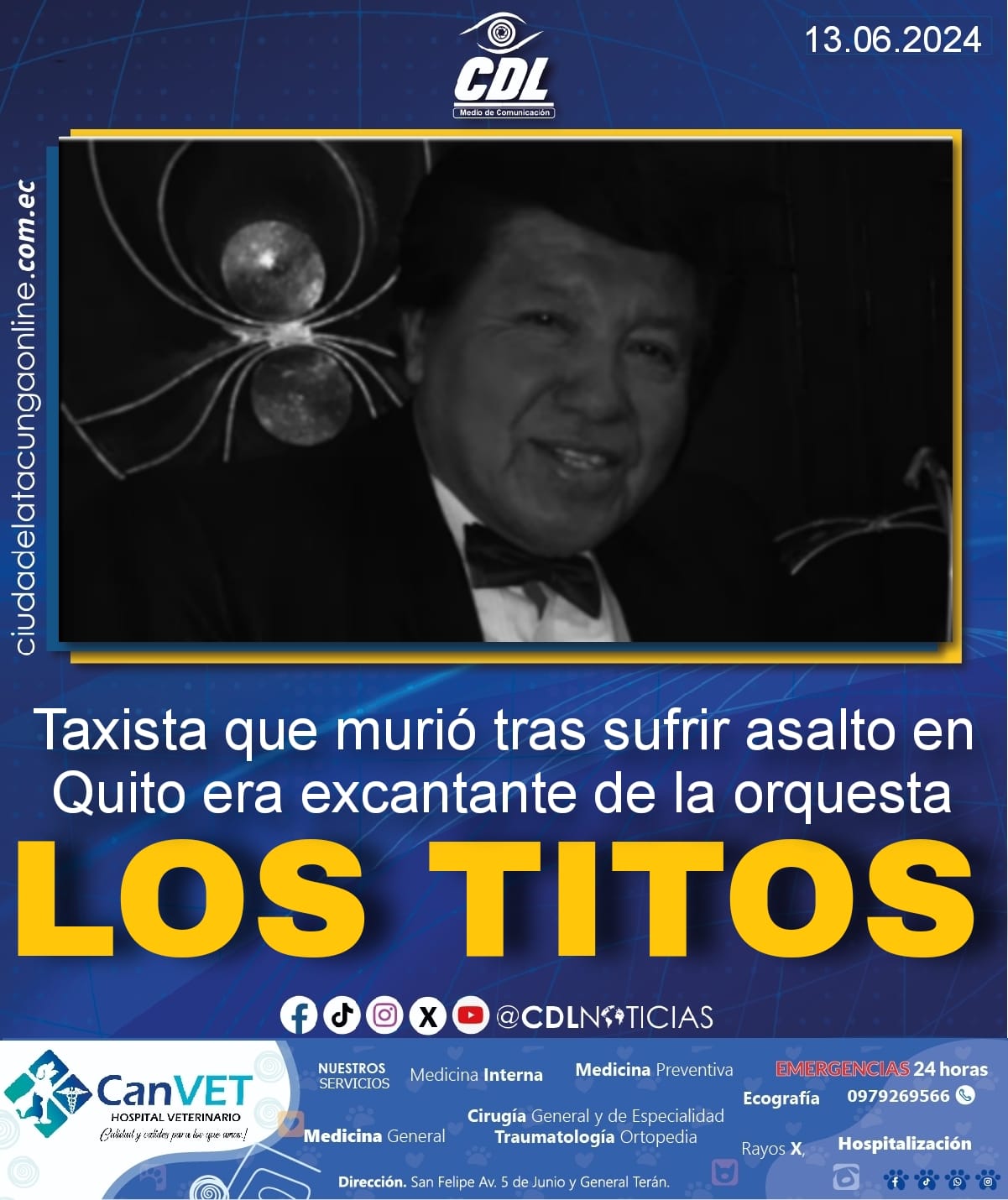 Taxista que murió tras sufrir asalto en Quito era excantante de la orquesta Los Titos