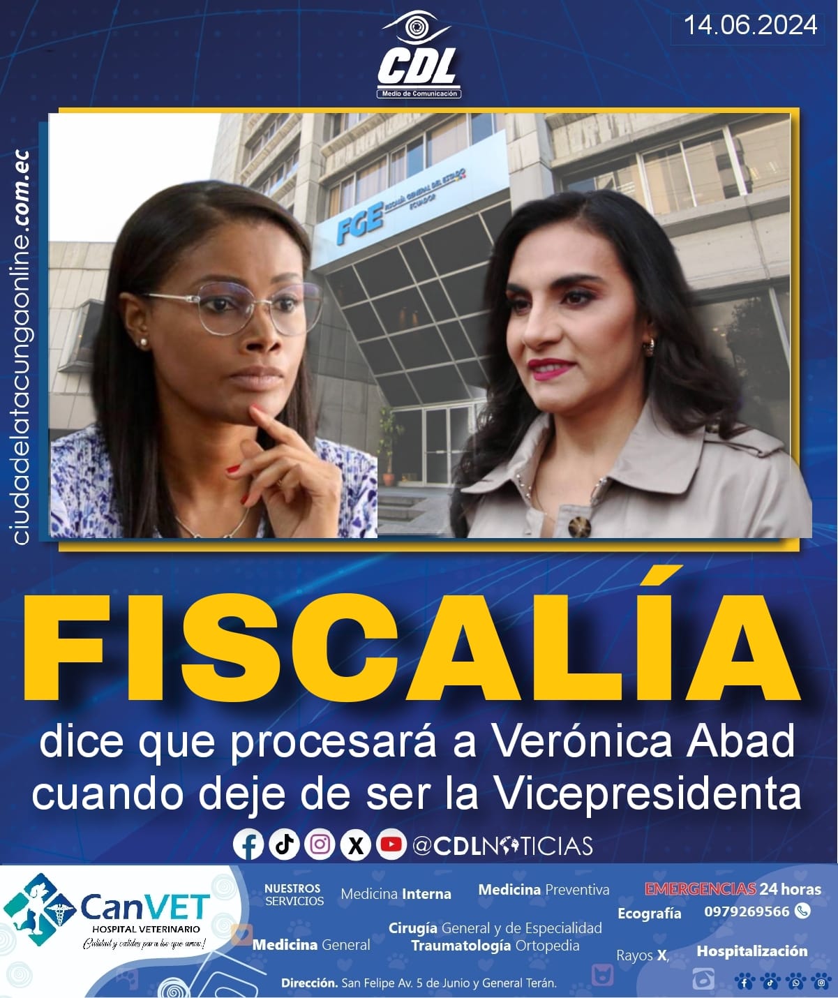 Fiscalía dice que procesará a Verónica Abad cuando deje de ser la Vicepresidenta