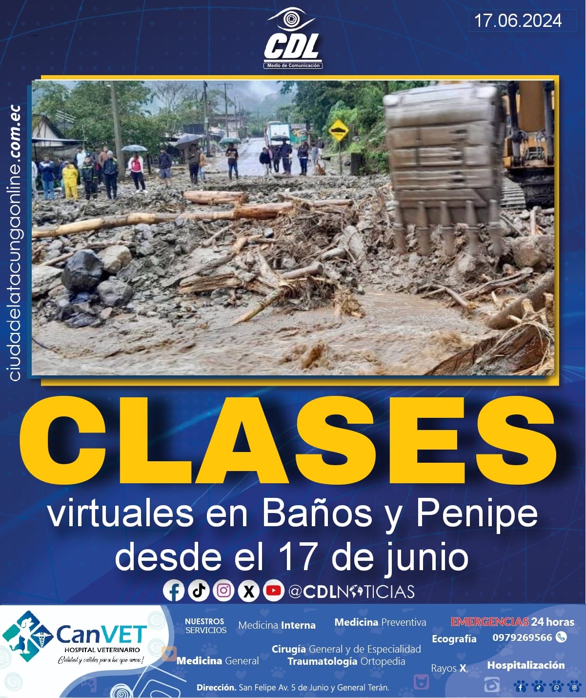 Las clases serán virtuales en Baños y Penipe desde el 17 de junio