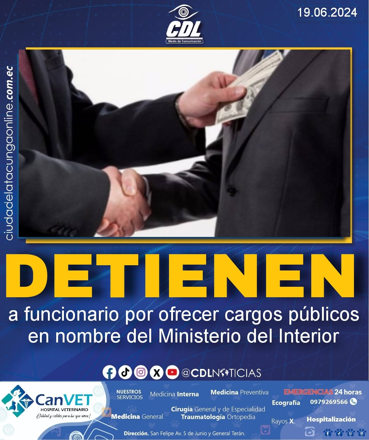 Detienen a funcionario por ofrecer cargos públicos en nombre del Ministerio del Interior