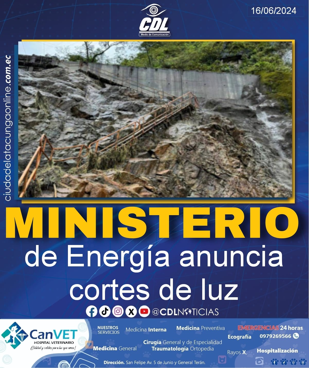 Ministerio de Energía anuncia cortes de luz: tres hidroeléctricas de Ecuador están inhabilitadas por sedimentos
