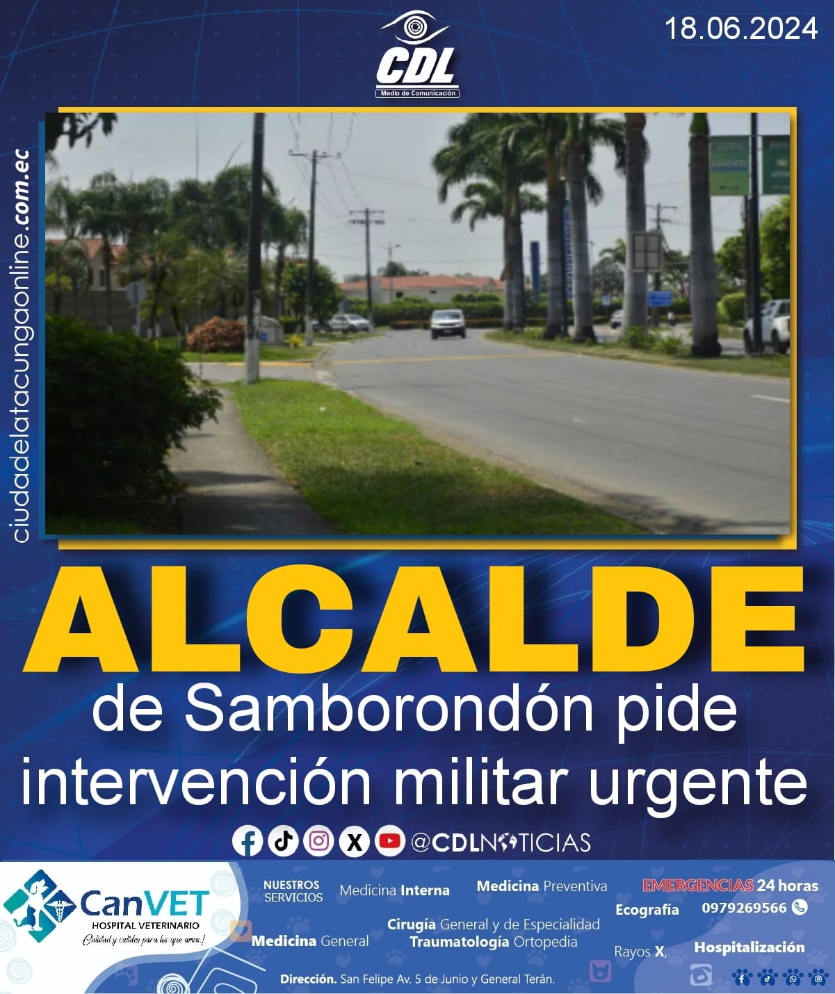 Alcalde de Samborondón pide intervención militar urgente
