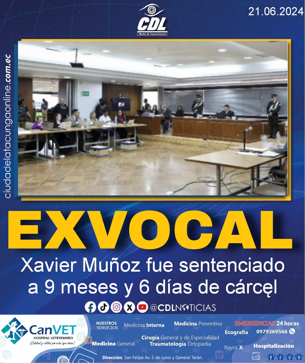 Exvocal Xavier Muñoz fue sentenciado a 9 meses y 6 días de cárcel