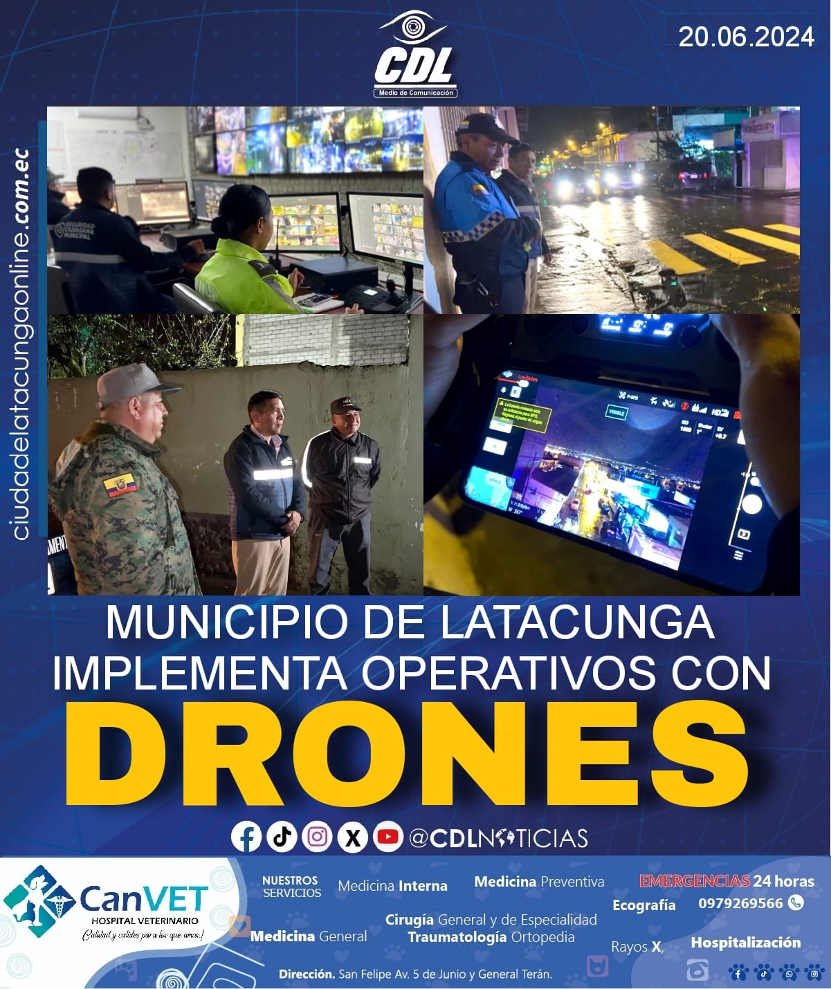 MUNICIPIO DE LATACUNGA IMPLEMENTA OPERATIVOS CON DRONES