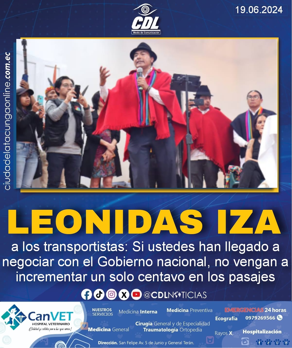 Leonidas Iza a los transportistas: Si ustedes han llegado a negociar con el Gobierno nacional, no vengan a incrementar un solo centavo en los pasajes