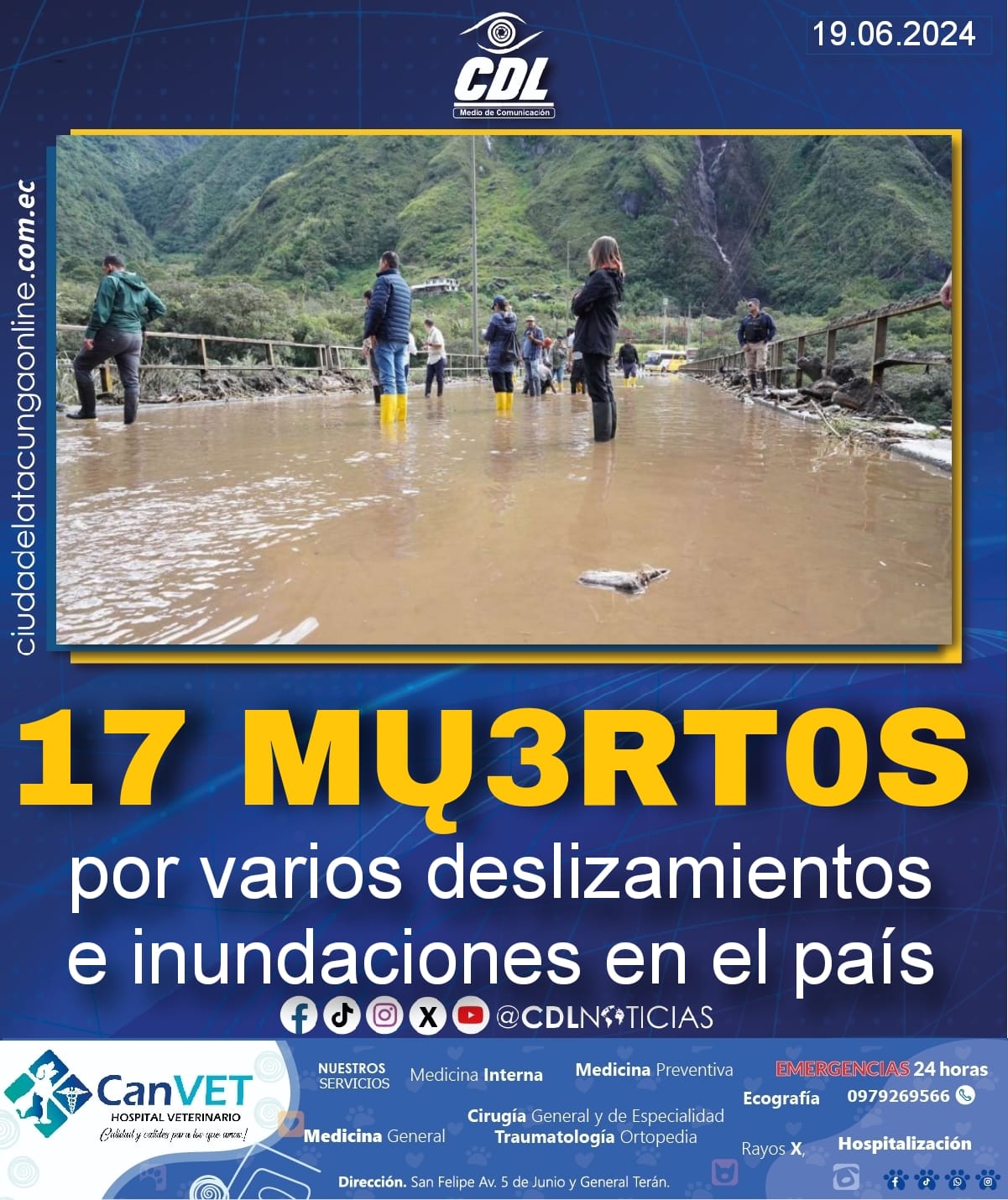 17 muertos por varios deslizamientos e inundaciones en el país