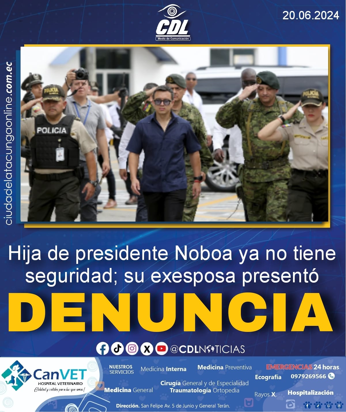 Hija de presidente Noboa ya no tiene seguridad; su exesposa presentó denuncia