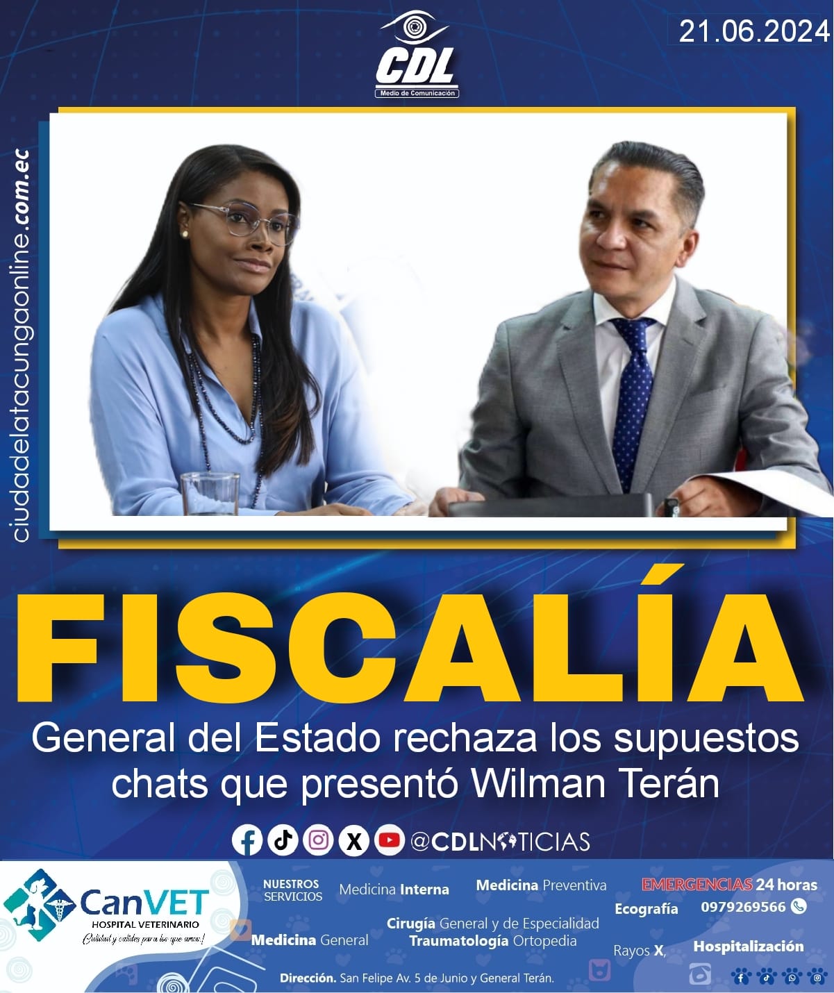 La Fiscalía General del Estado rechaza los supuestos chats que presentó Wilman Terán en la Comisión de Fiscalización