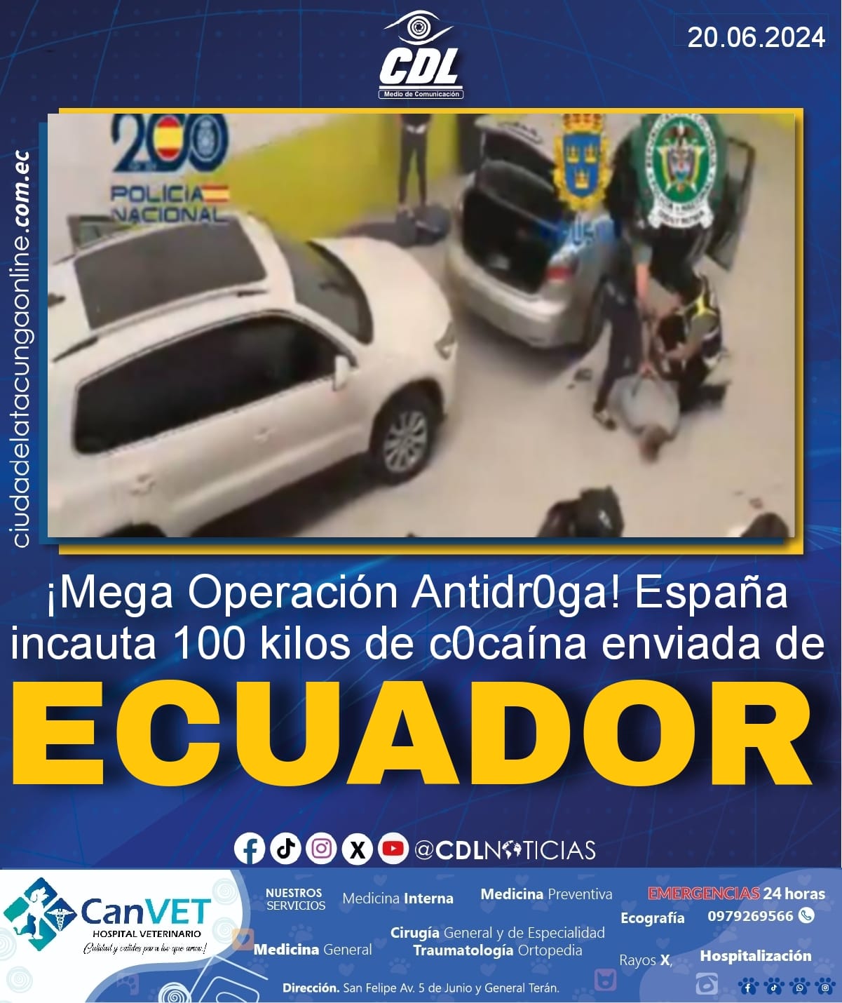 ¡Mega Operación Antidr0ga! España incauta 100 kilos de c0caína enviada de Ecuador y captura a narc0 alemán fugitivo