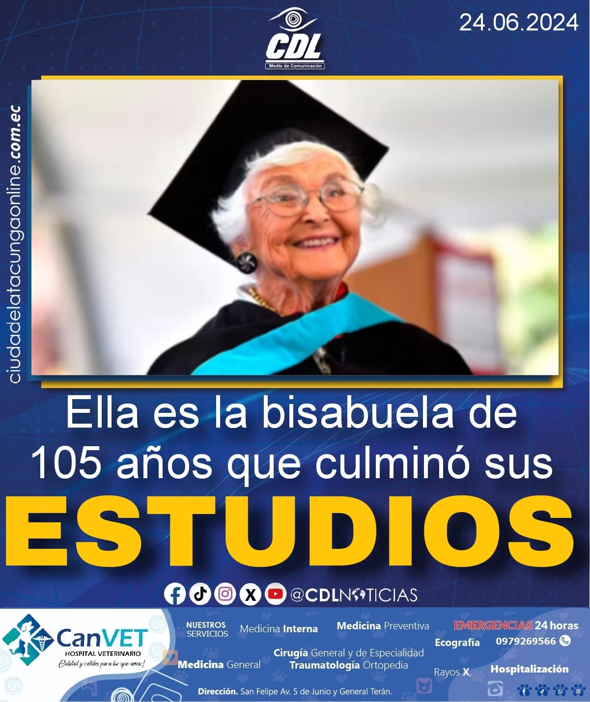 Ella es la bisabuela de 105 años que culminó sus estudios