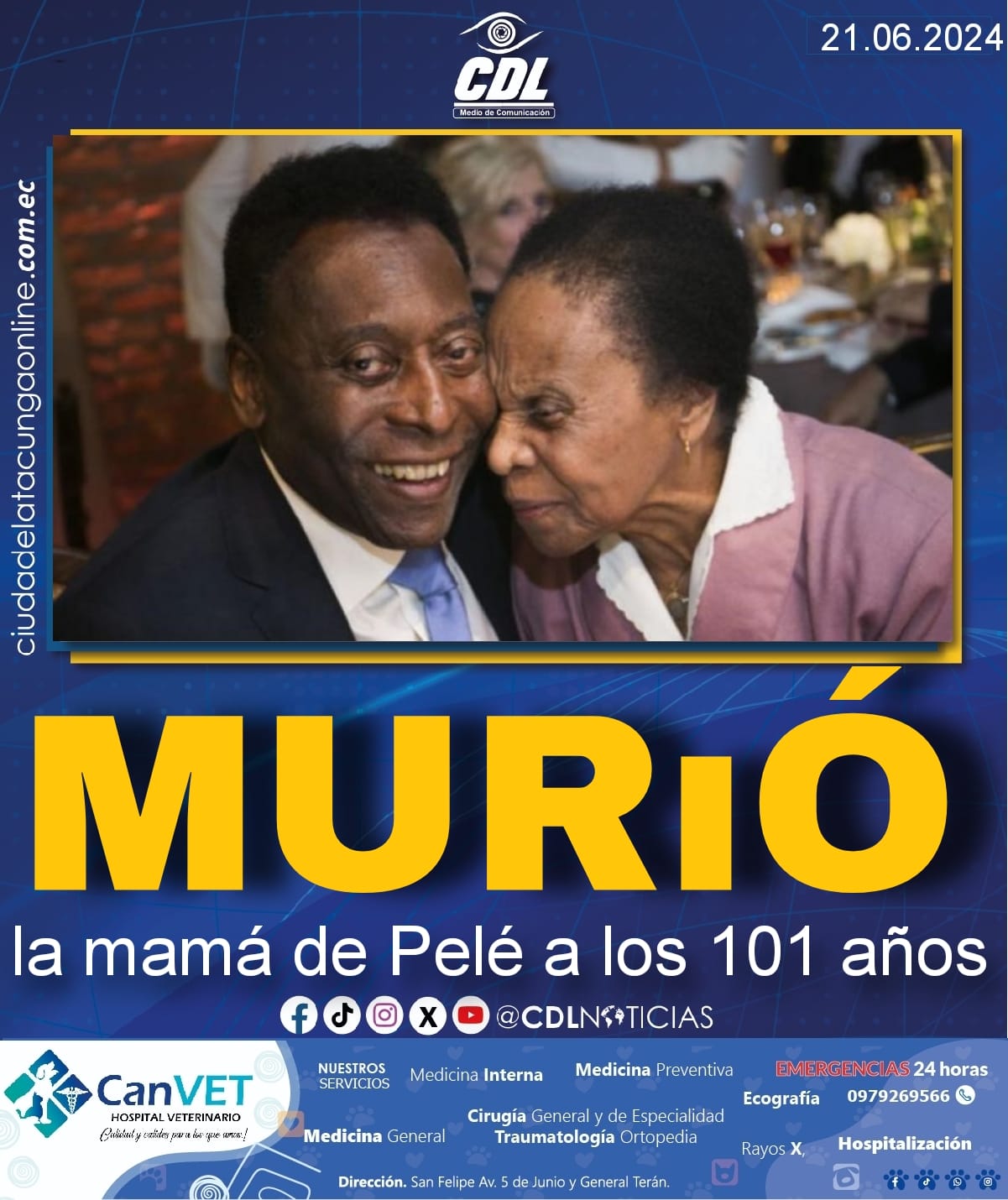 Murió la mamá de Pelé a los 101 años