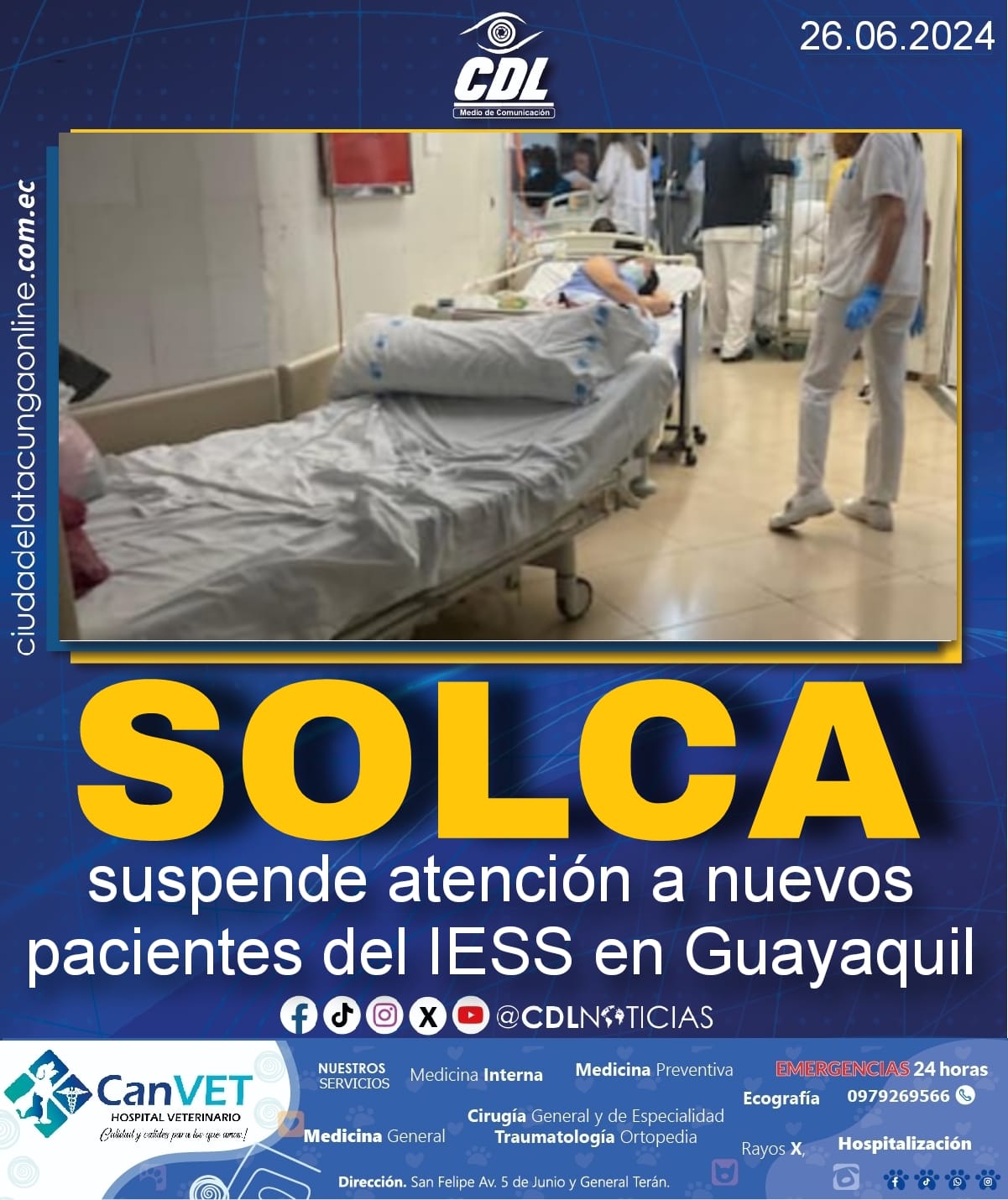 Solca suspende atención a nuevos pacientes del IESS en Guayaquil