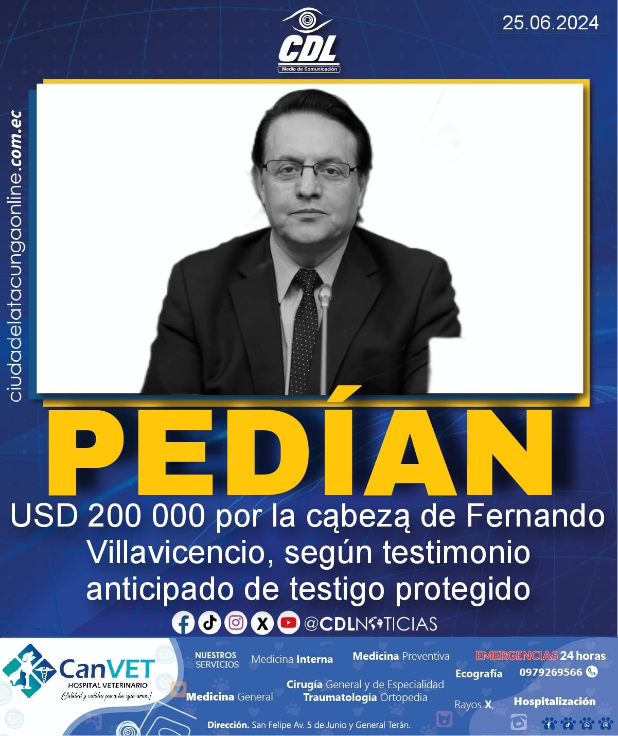 Pedían USD 200 000 por la cąbezą de Fernando Villavicencio, según testimonio anticipado de testigo protegido