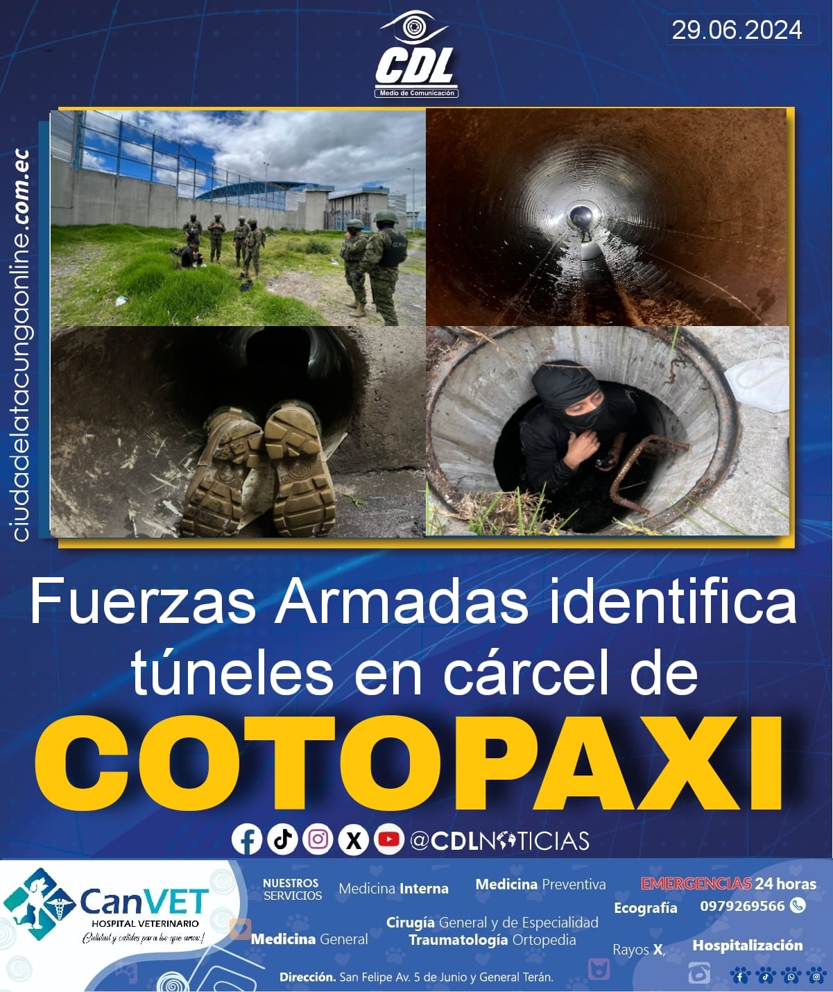 Fuerzas Armadas identifica túneles en cárcel de Cotopaxi