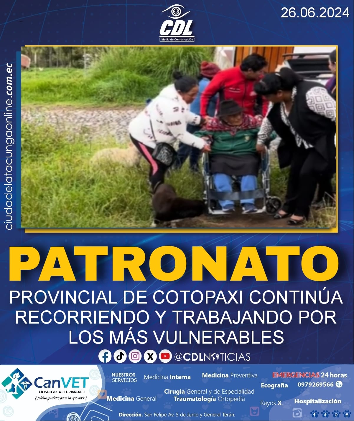 PATRONATO PROVINCIAL DE COTOPAXI CONTINÚA RECORRIENDO Y TRABAJANDO POR LOS MÁS VULNERABLES