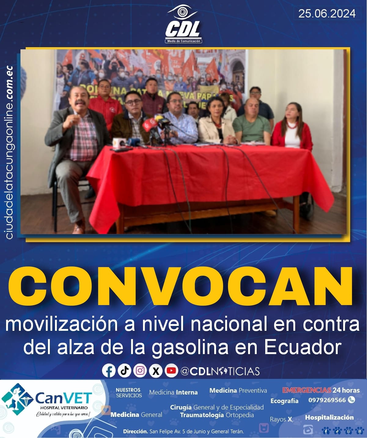 Convocan movilización a nivel nacional en contra del alza de la gasolina en Ecuador
