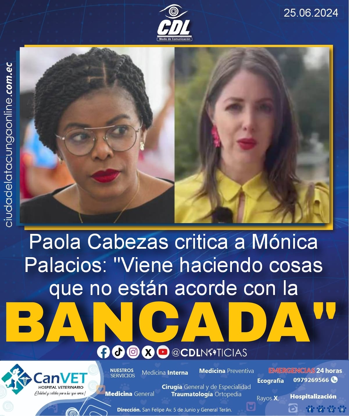 Paola Cabezas critica a Mónica Palacios: «Viene haciendo cosas que no están acorde con la bancada»