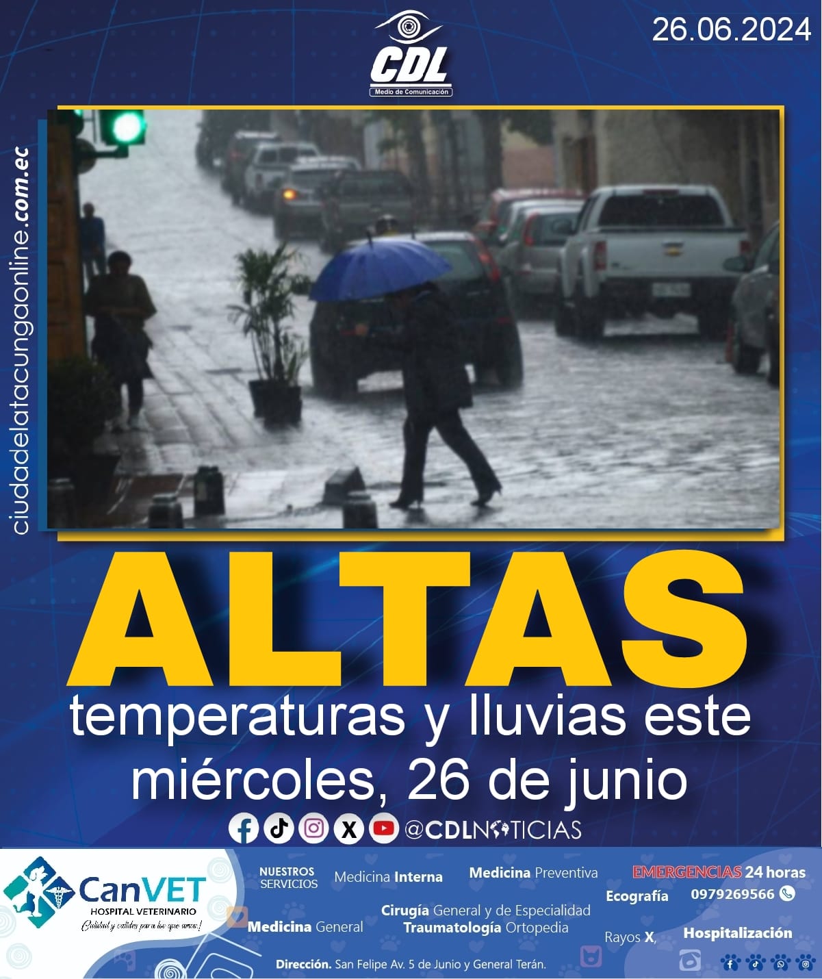 Clima en Ecuador: altas temperaturas y lluvias este miércoles, 26 de junio