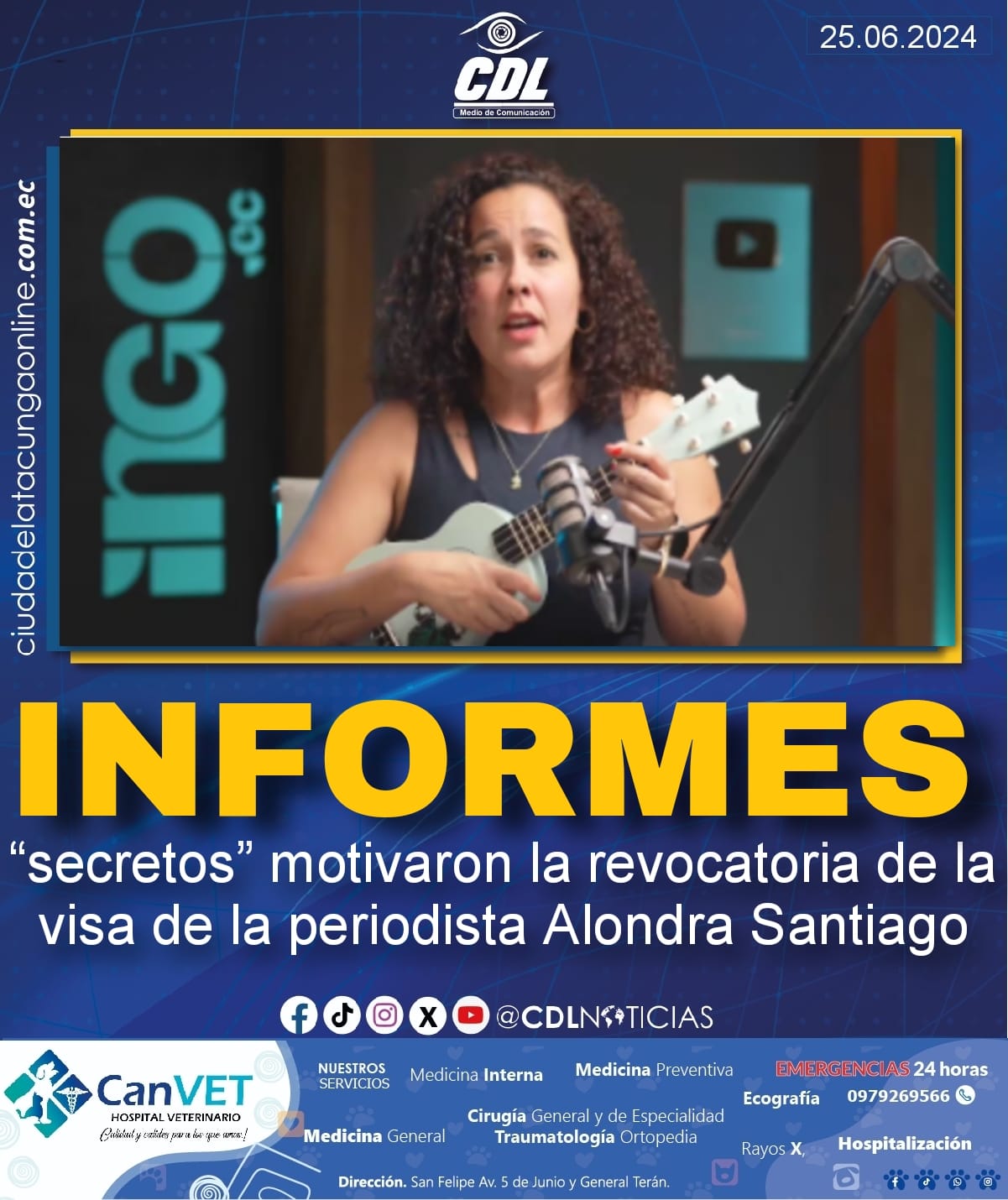 Informes “secretos” motivaron la revocatoria de la visa de la periodista Alondra Santiago