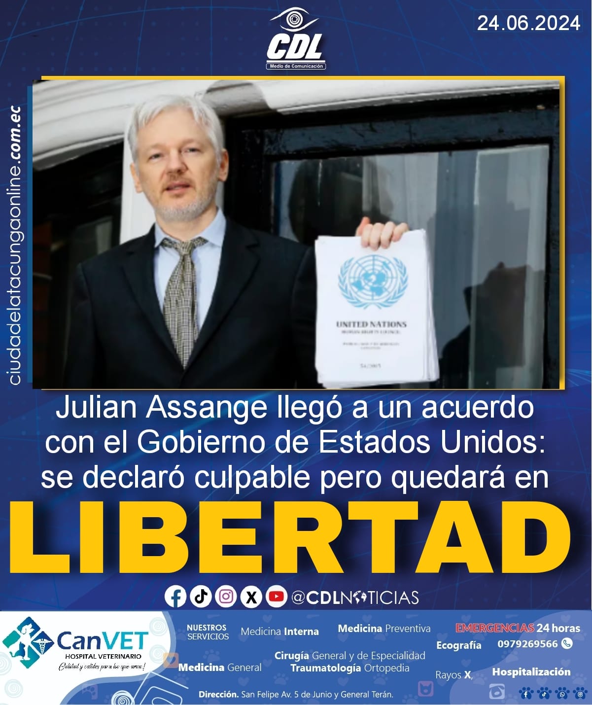 Julian Assange llegó a un acuerdo con el Gobierno de Estados Unidos: se declaró culpable pero quedará en libertad