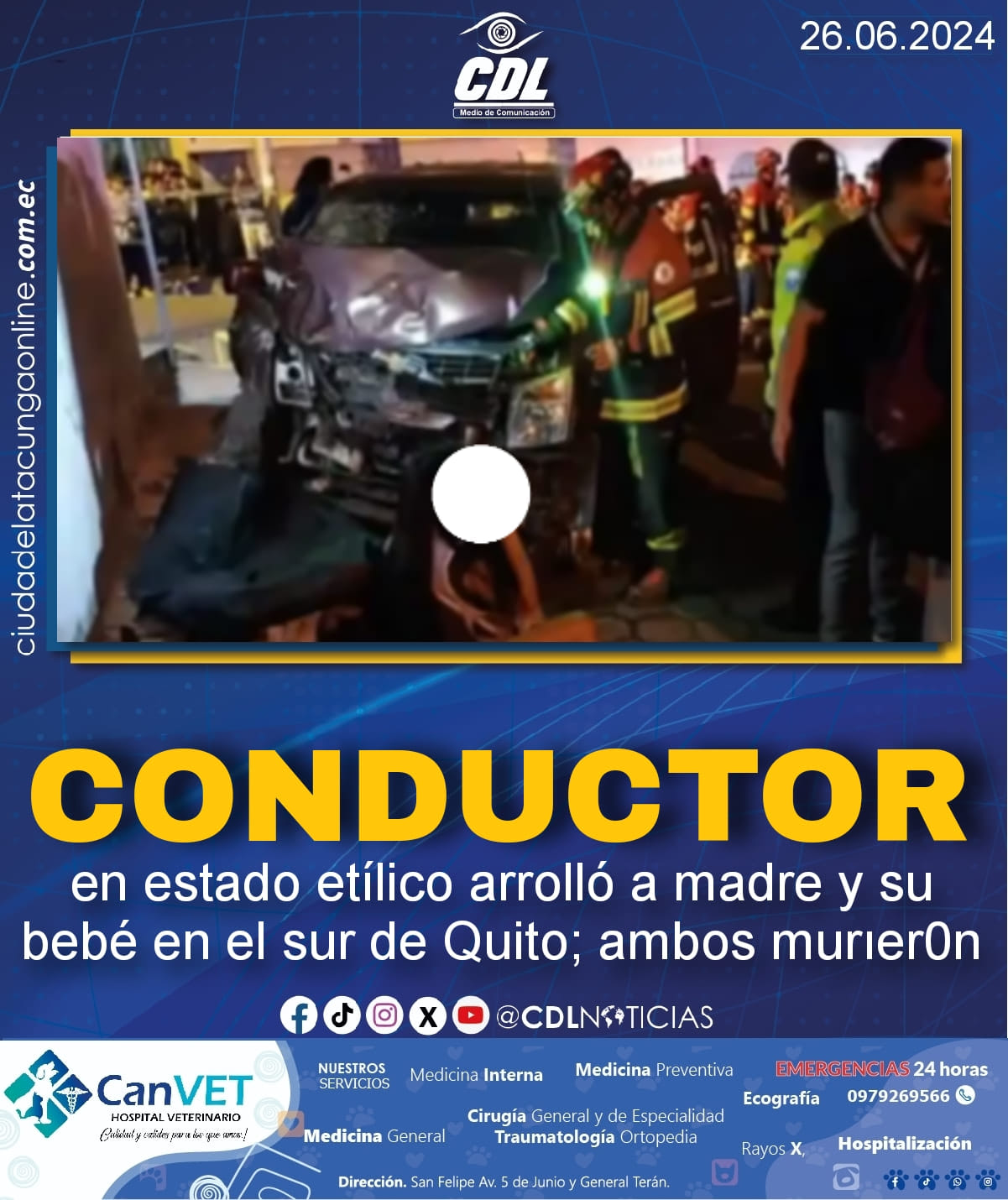Conductor en estado etílico arrolló a madre y su bebé en el sur de Quito; ambos murieron