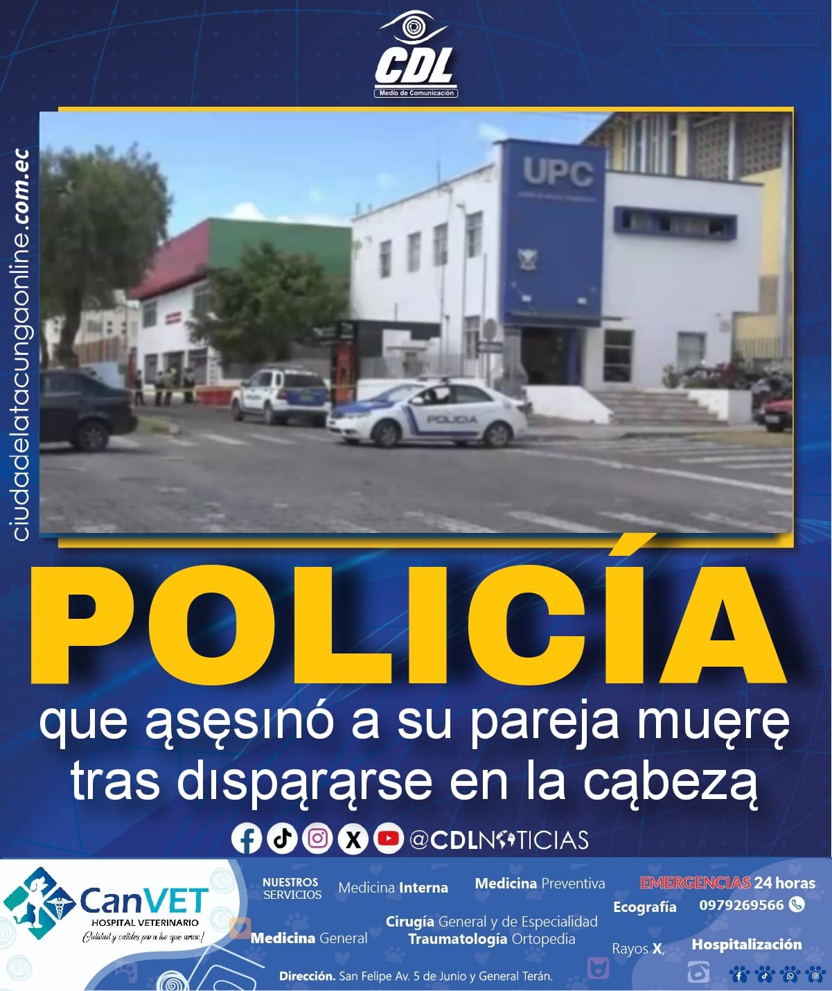 Atuntaqui: El policía que ąsęsinó a su pareja muęrę tras dısparąrse en la cąbezą