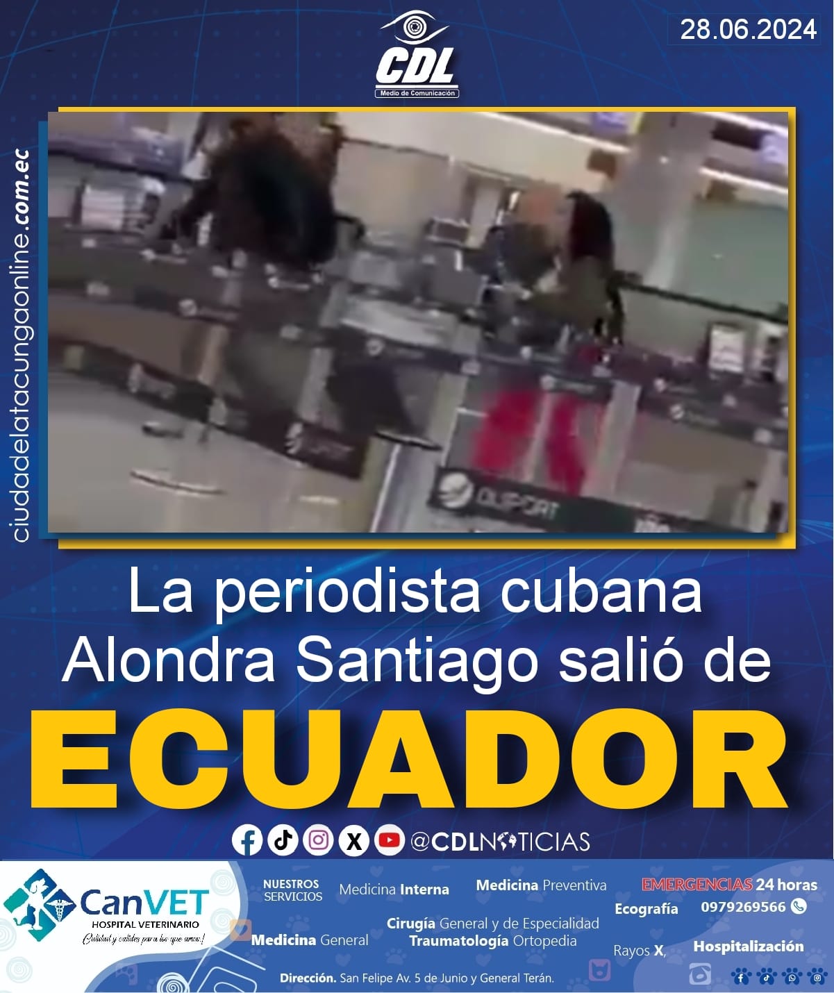 La periodista cubana Alondra Santiago salió de Ecuador
