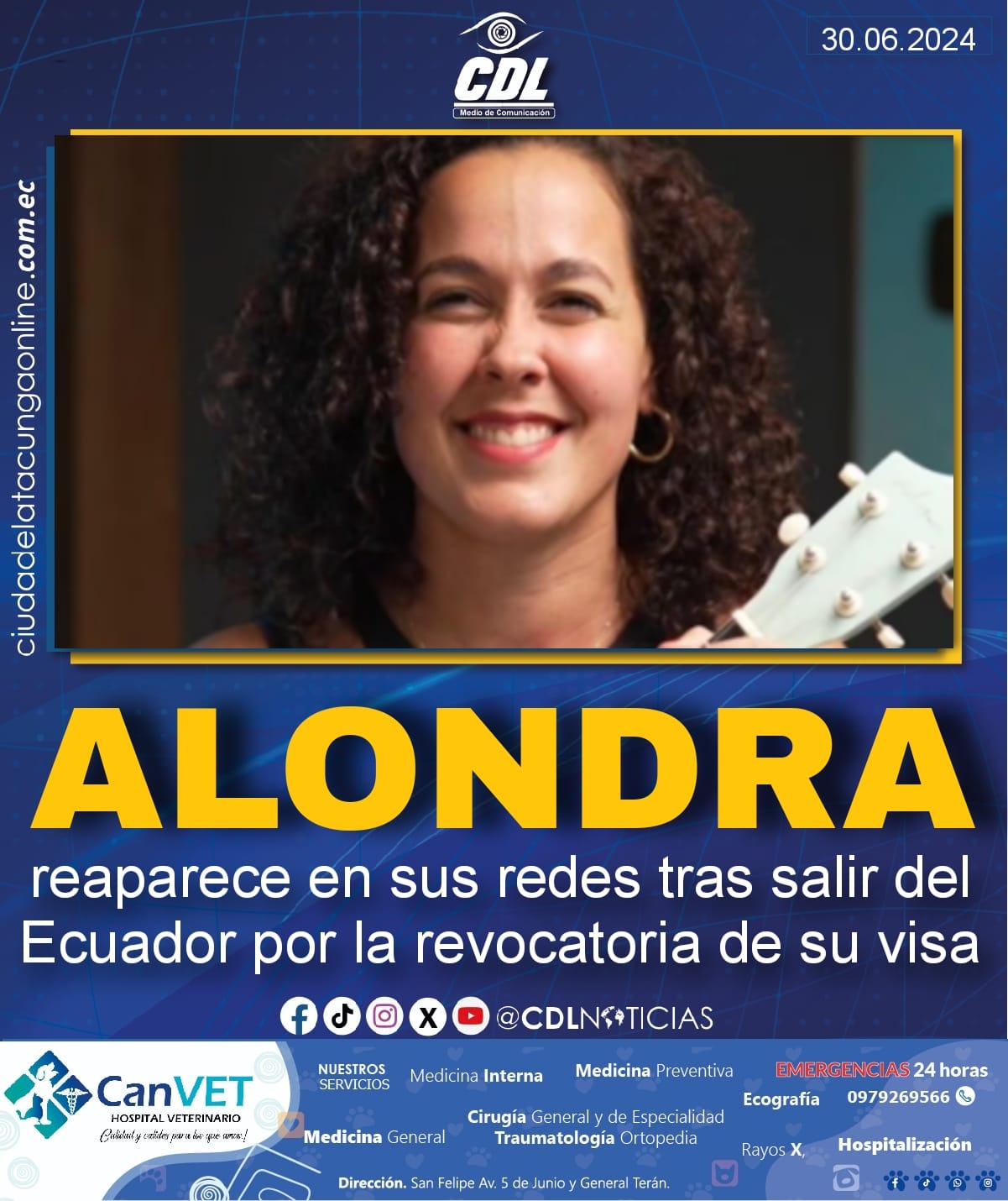 Alondra Santiago reaparece en sus redes tras salir del Ecuador por la revocatoria de su visa