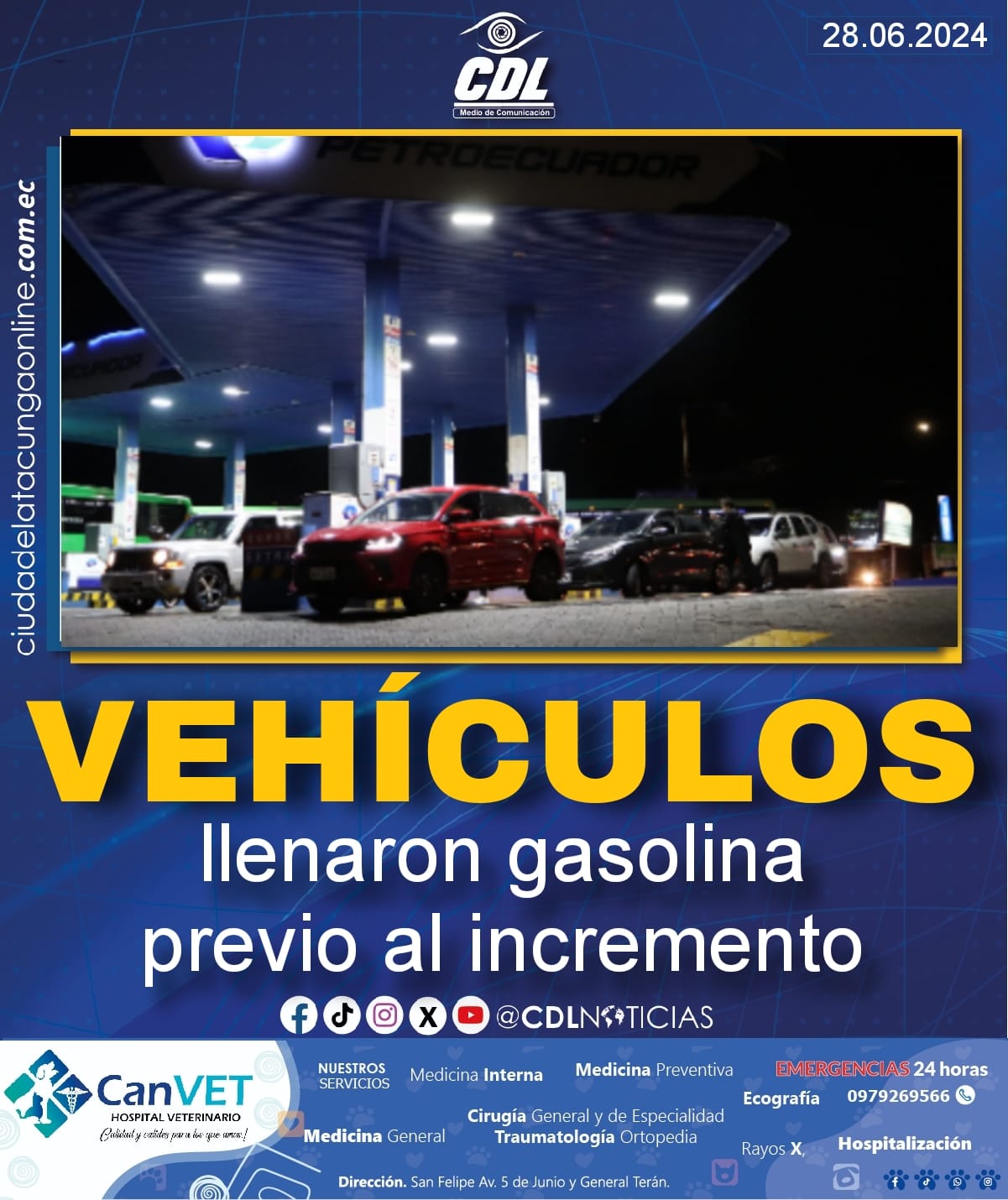 Vehículos llenaron gasolina previo al incremento