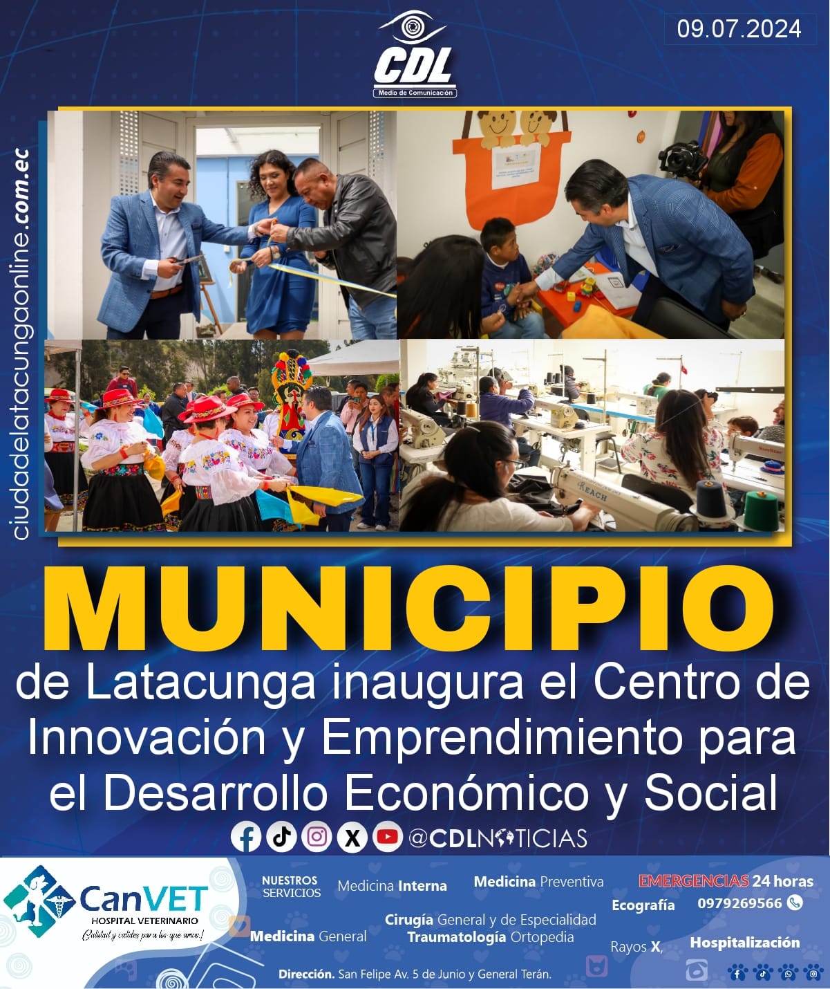 Municipio de Latacunga inaugura el Centro de Innovación y Emprendimiento para el Desarrollo Económico y Social