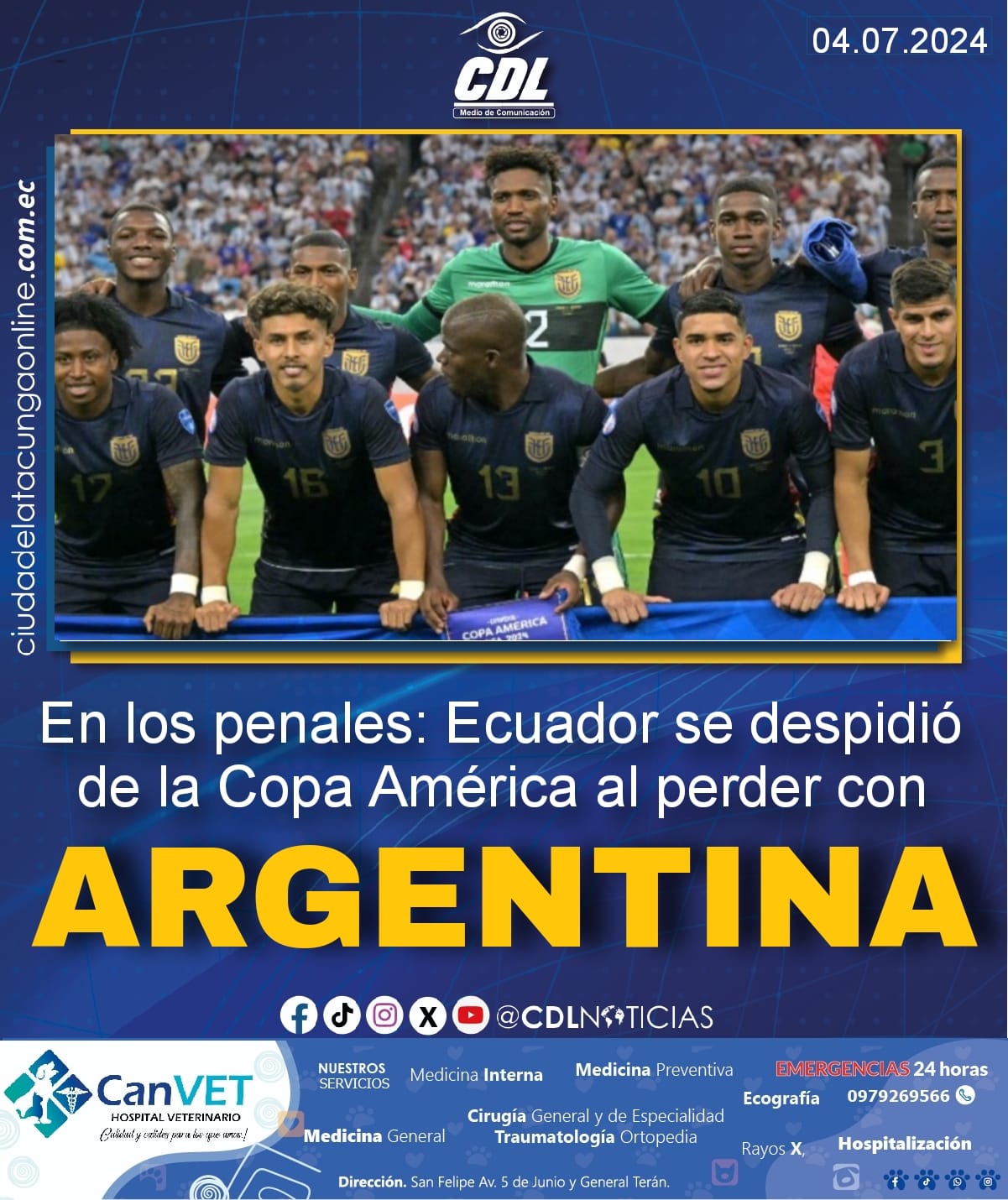 En los penales: Ecuador se despidió de la Copa América al perder con Argentina