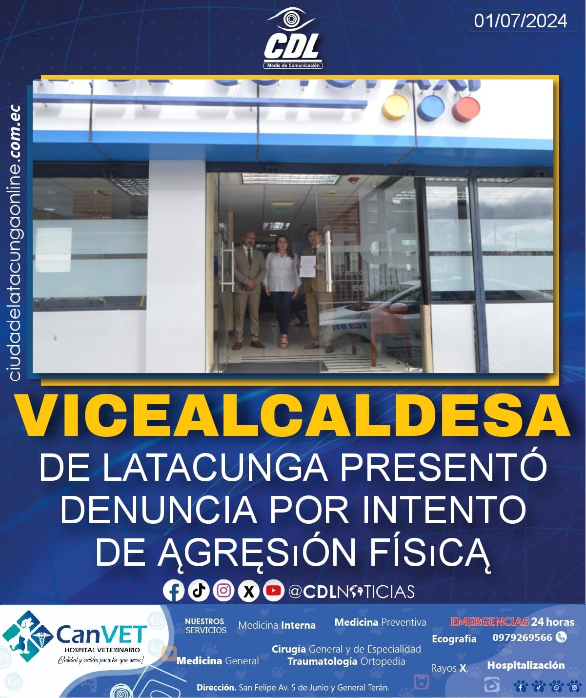 VICEALCALDESA DE LATACUNGA PRESENTÓ DENUNCIA POR INTENTO DE AGRESIÓN FÍSICA