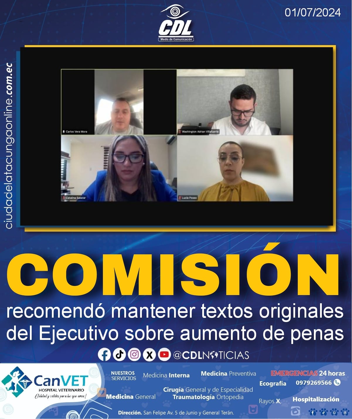 Tras comunicado de Daniel Noboa, comisión recomendó mantener textos originales del Ejecutivo sobre aumento de penas