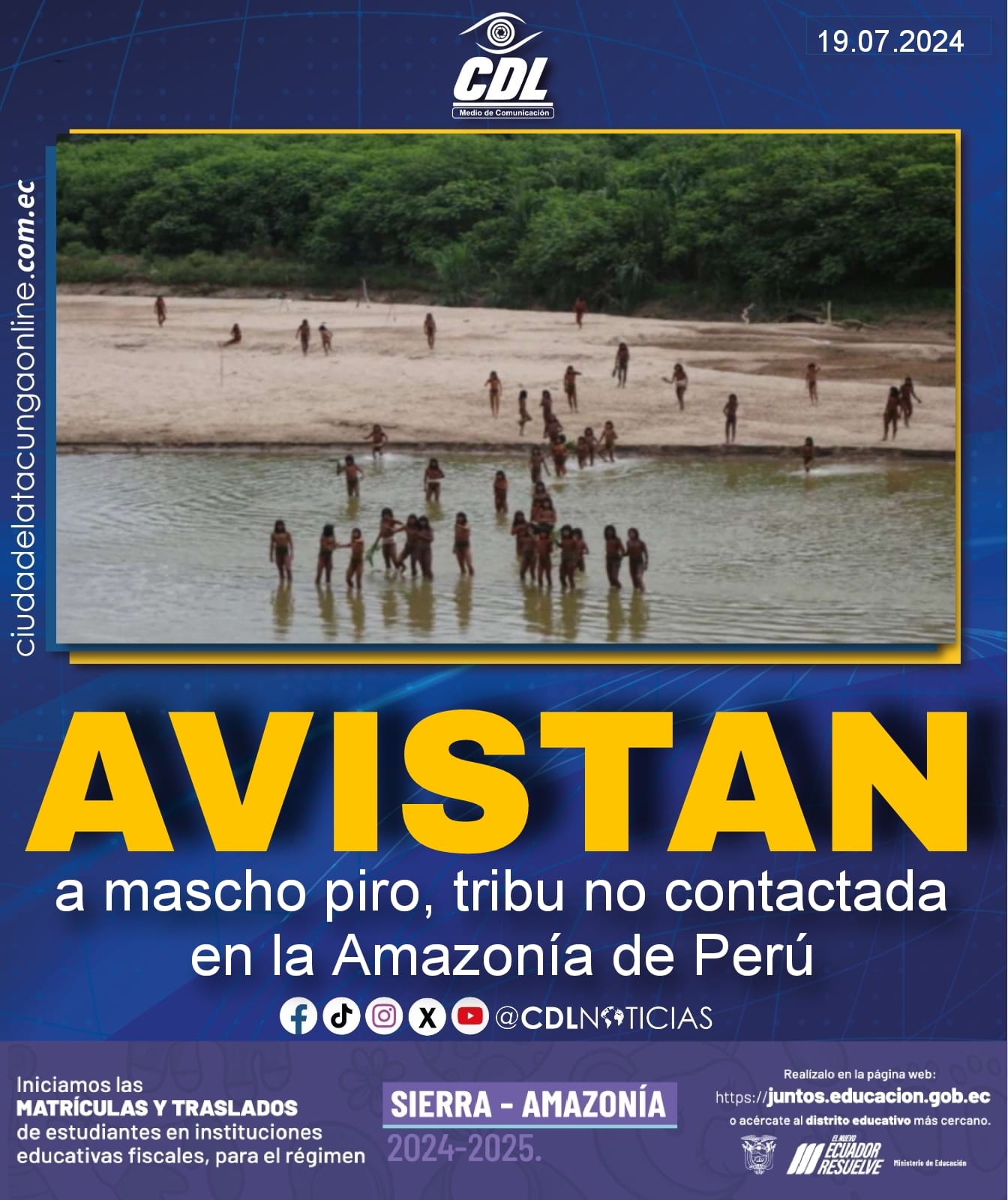 Avistan a mascho piro, tribu no contactada en la Amazonía de Perú