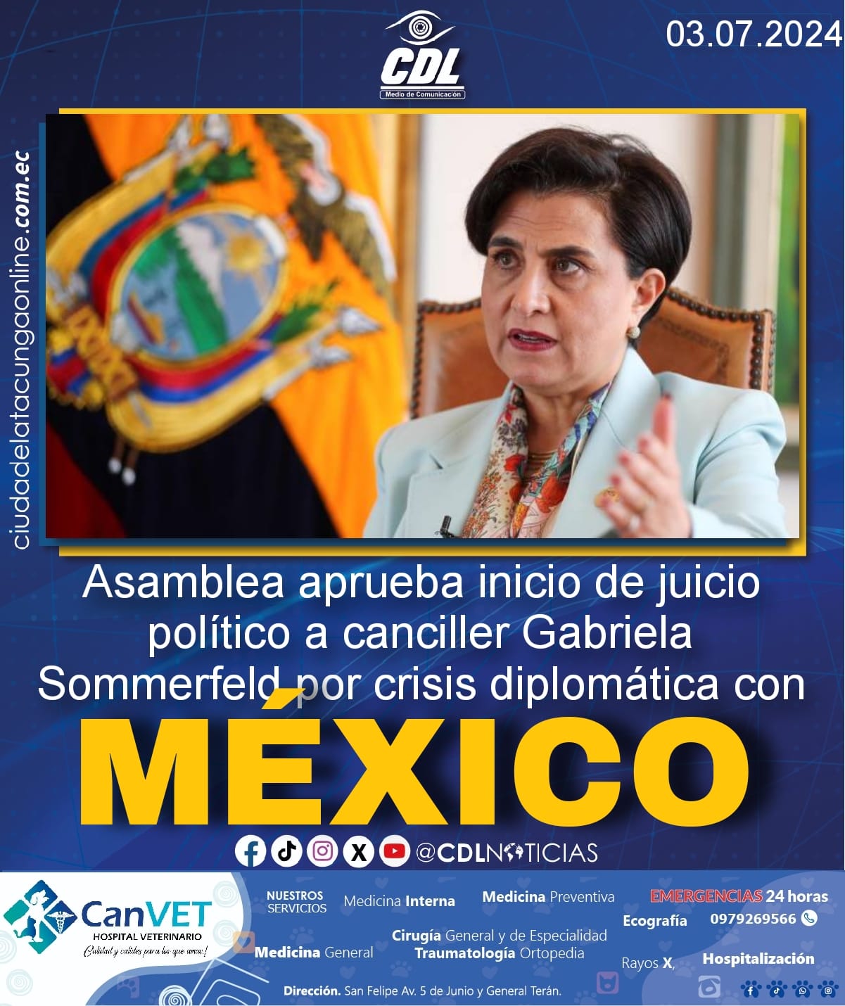 Asamblea aprueba inicio de juicio político a canciller Gabriela Sommerfeld por crisis diplomática con México