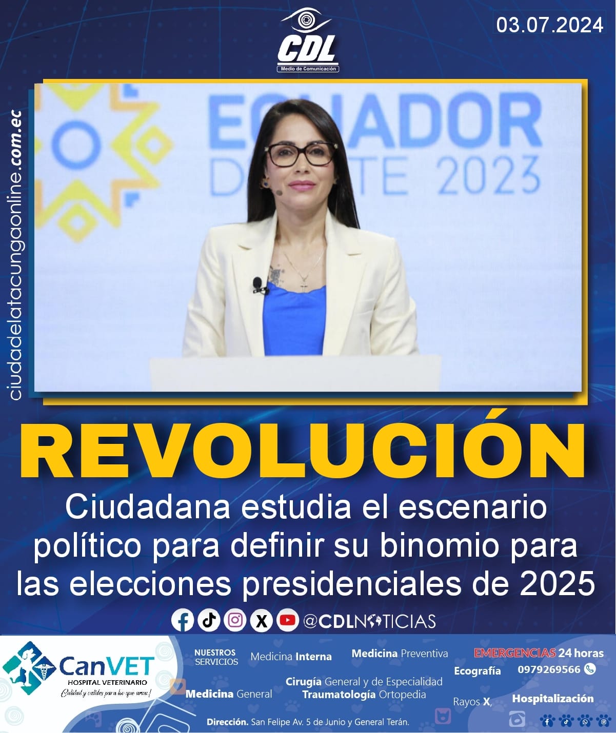 La Revolución Ciudadana estudia el escenario político para definir su binomio para las elecciones presidenciales de 2025