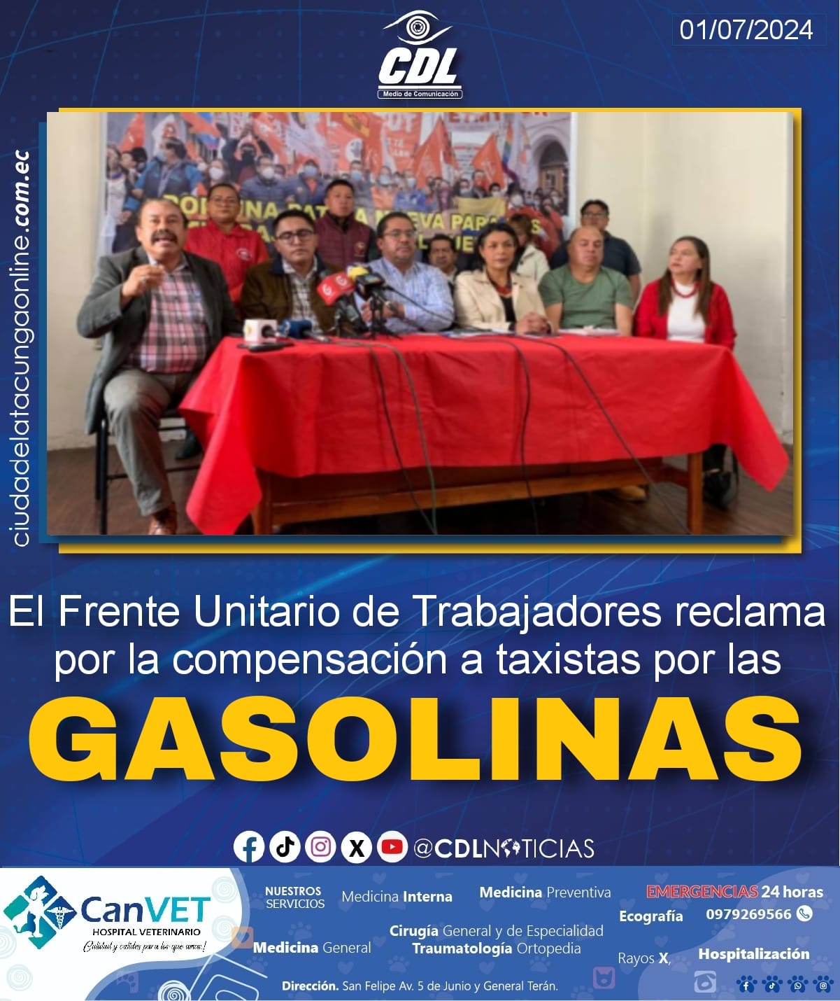 El Frente Unitario de Trabajadores reclama por la compensación a taxistas por las gasolinas