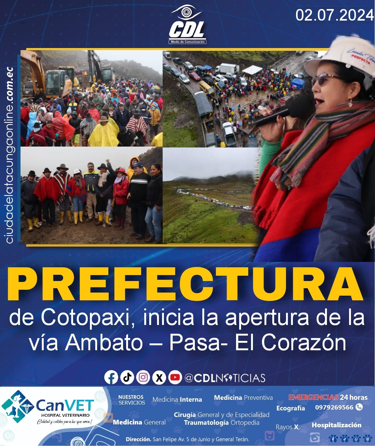 Prefectura de Cotopaxi, inicia la apertura de la vía Ambato – Pasa- El Corazón