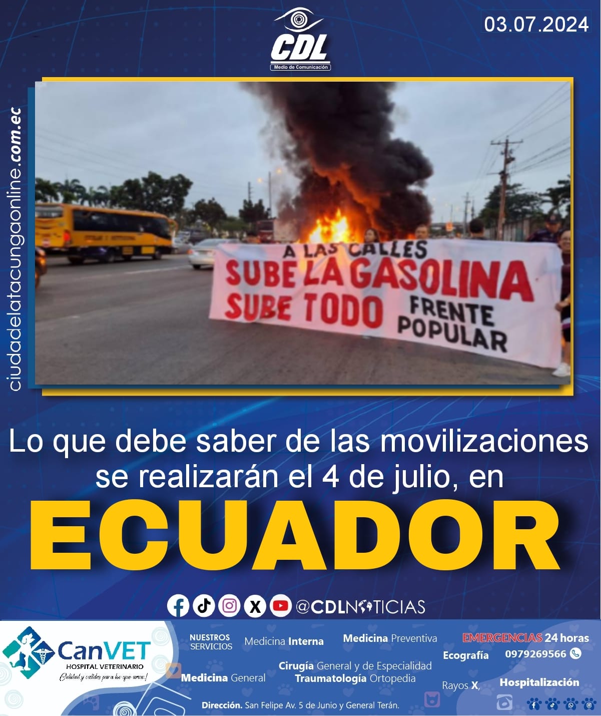 Lo que debe saber de las movilizaciones se realizarán el 4 de julio, en Ecuador