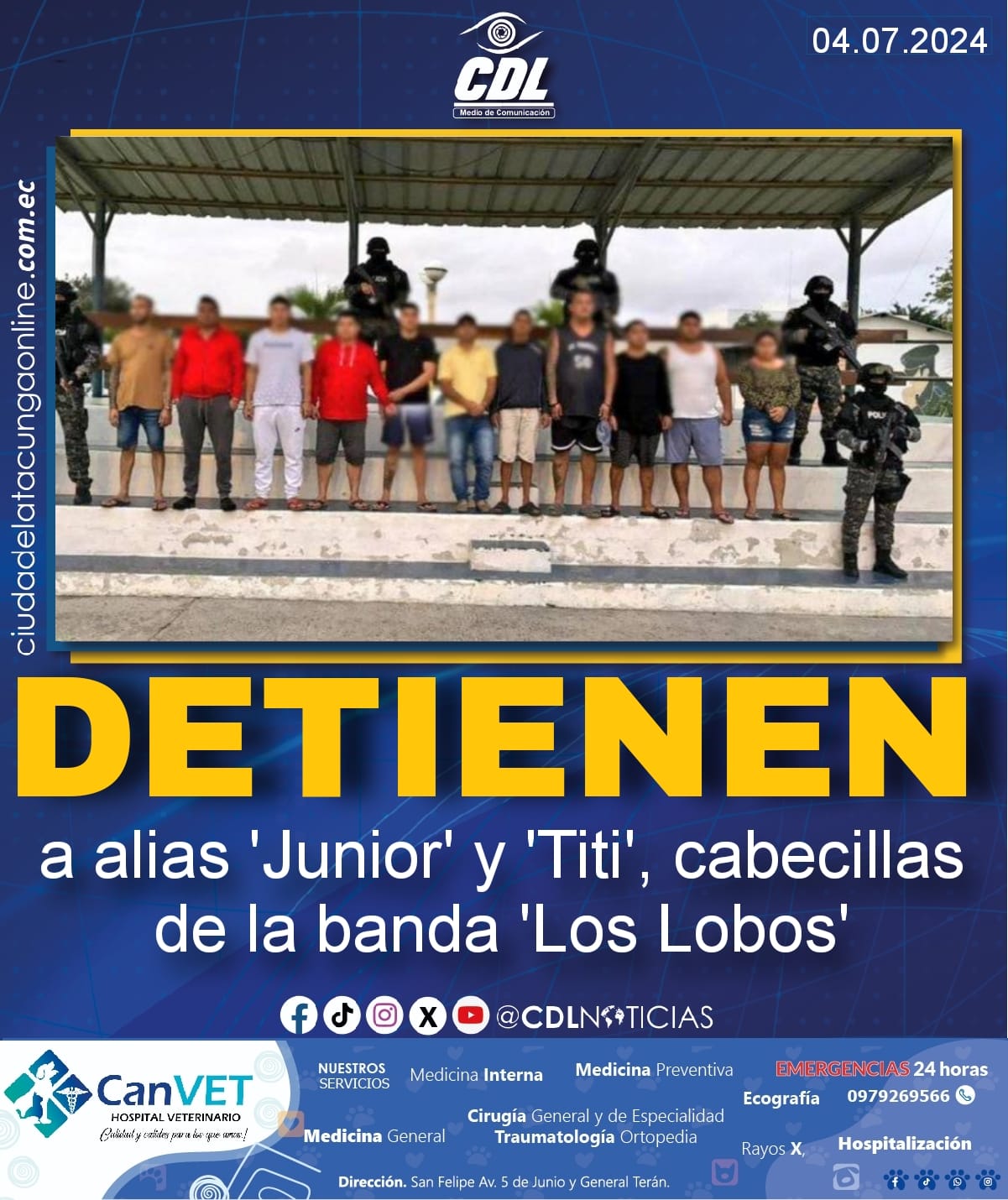 Detienen a alias ‘Junior’ y ‘Titi’, cabecillas de la banda criminal ‘Los Lobos’