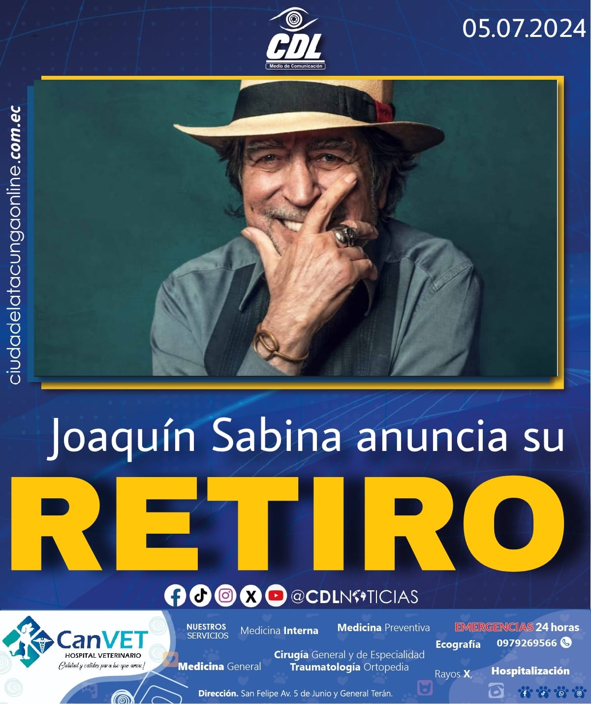 Joaquín Sabina anuncia su retiro